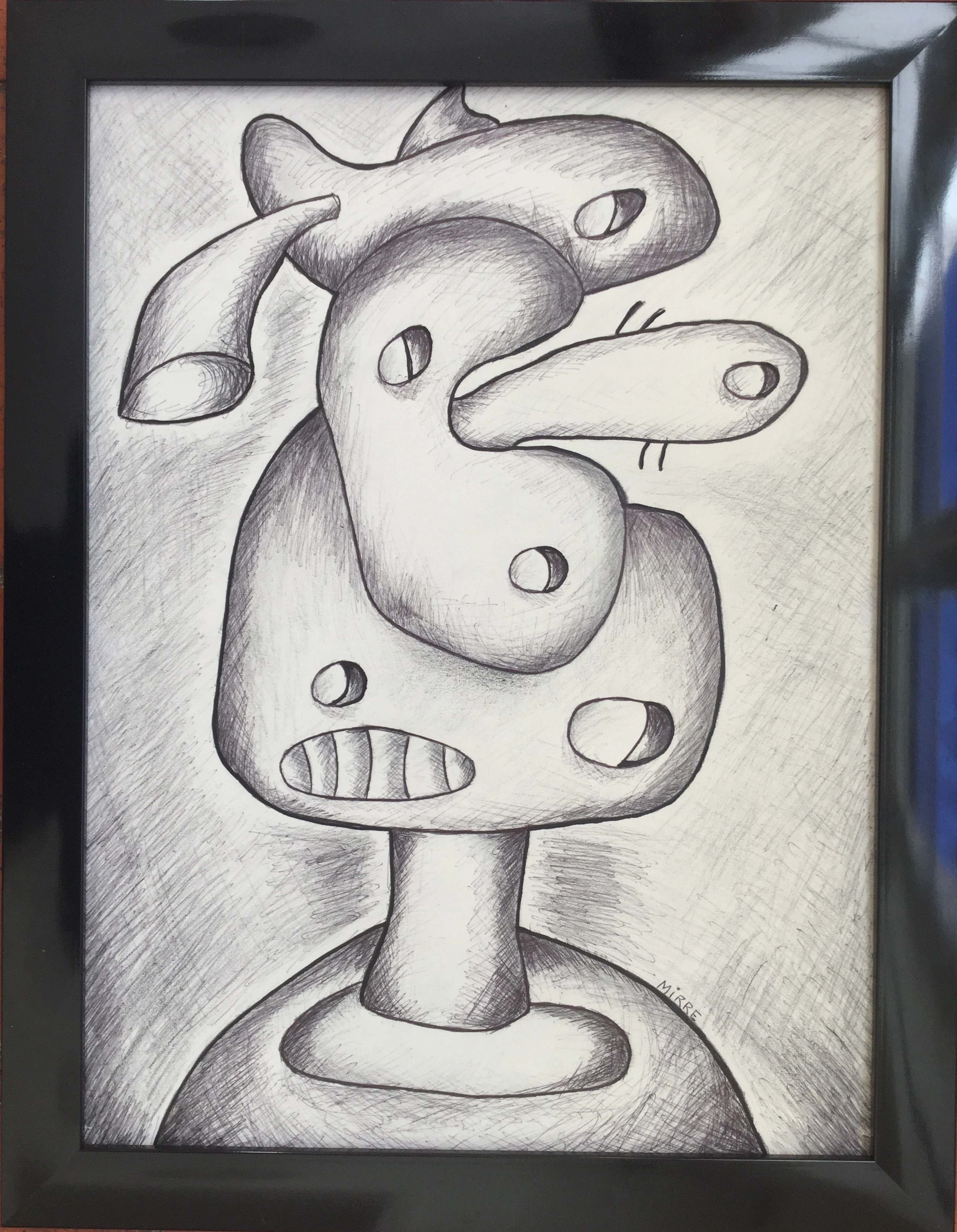 Jean MIRRE - Composition surréaliste, vers 1990 - Encre signée