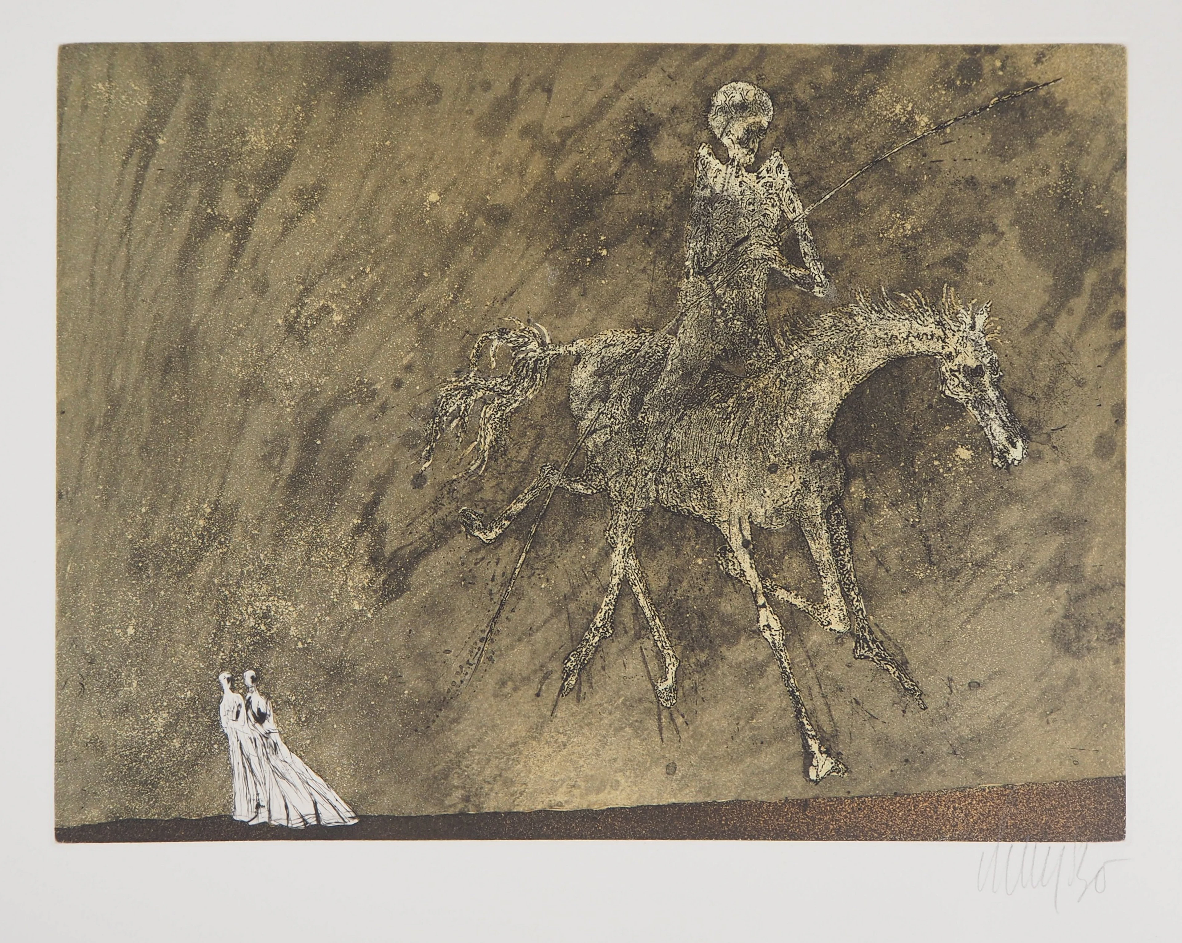 Lars BO : Cavalier onirique, 1975 - Gravure originale signée au crayon