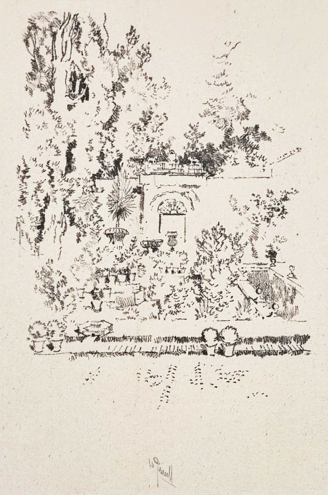 Joseph Pennell, Alhambra, gravure originale signée, 1896