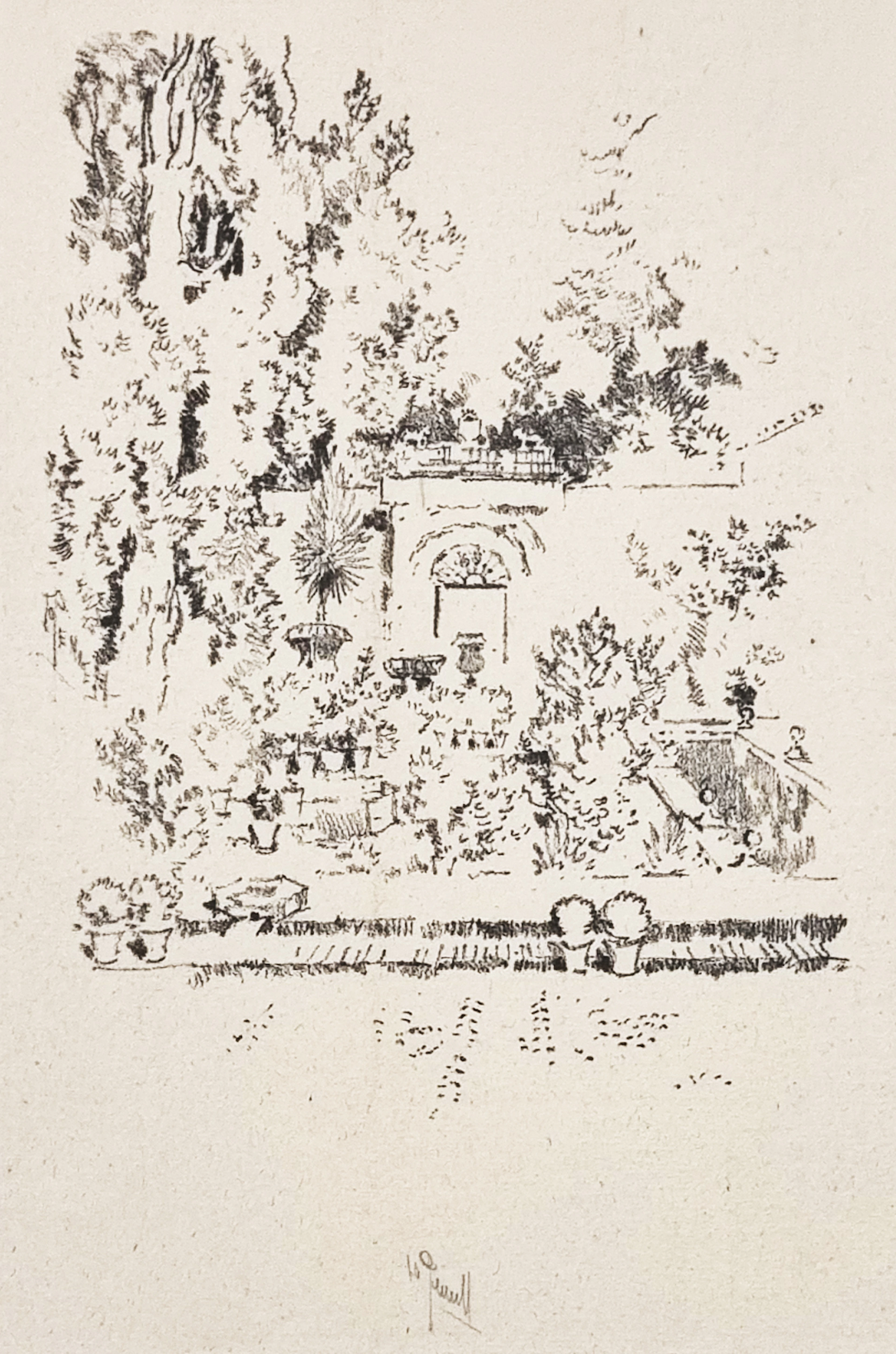 Joseph Pennell, Alhambra, gravure originale signée, 1896