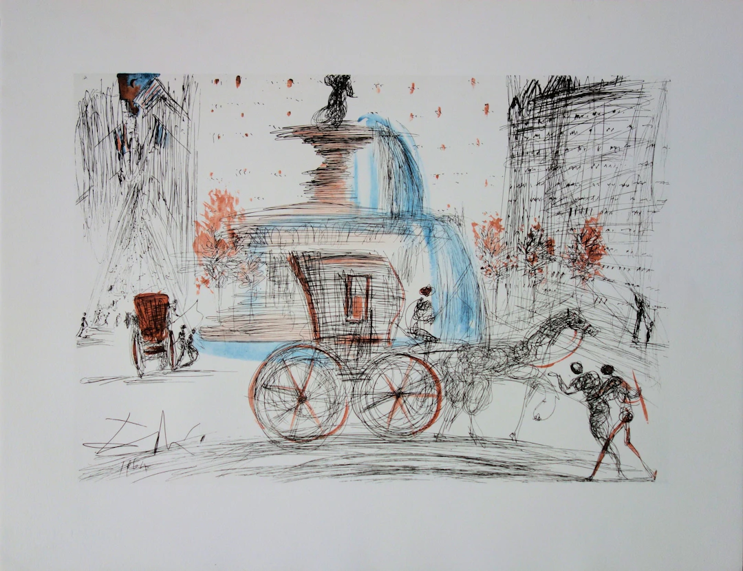 Salvador DALI : New-York City, Plaza, Lithographie signée