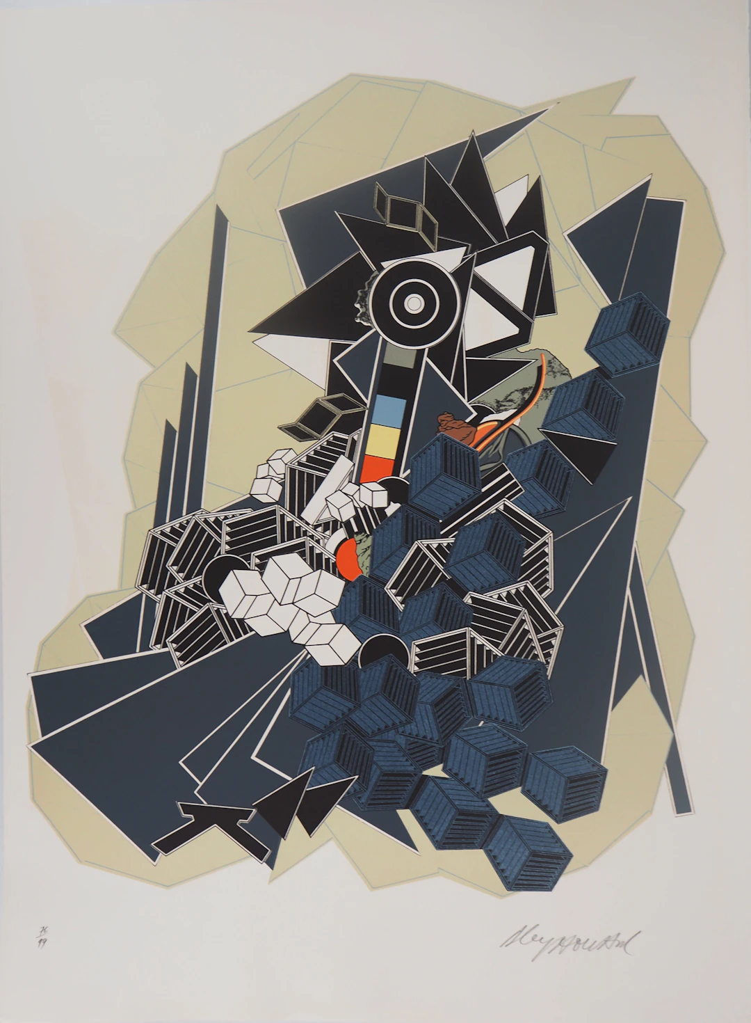 Alain LE YAOUANC : Monutens - Lithographie Originale Signée