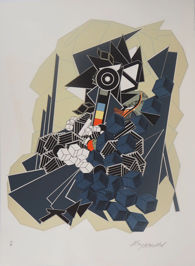 Alain LE YAOUANC : Monutens - Lithographie Originale Signée