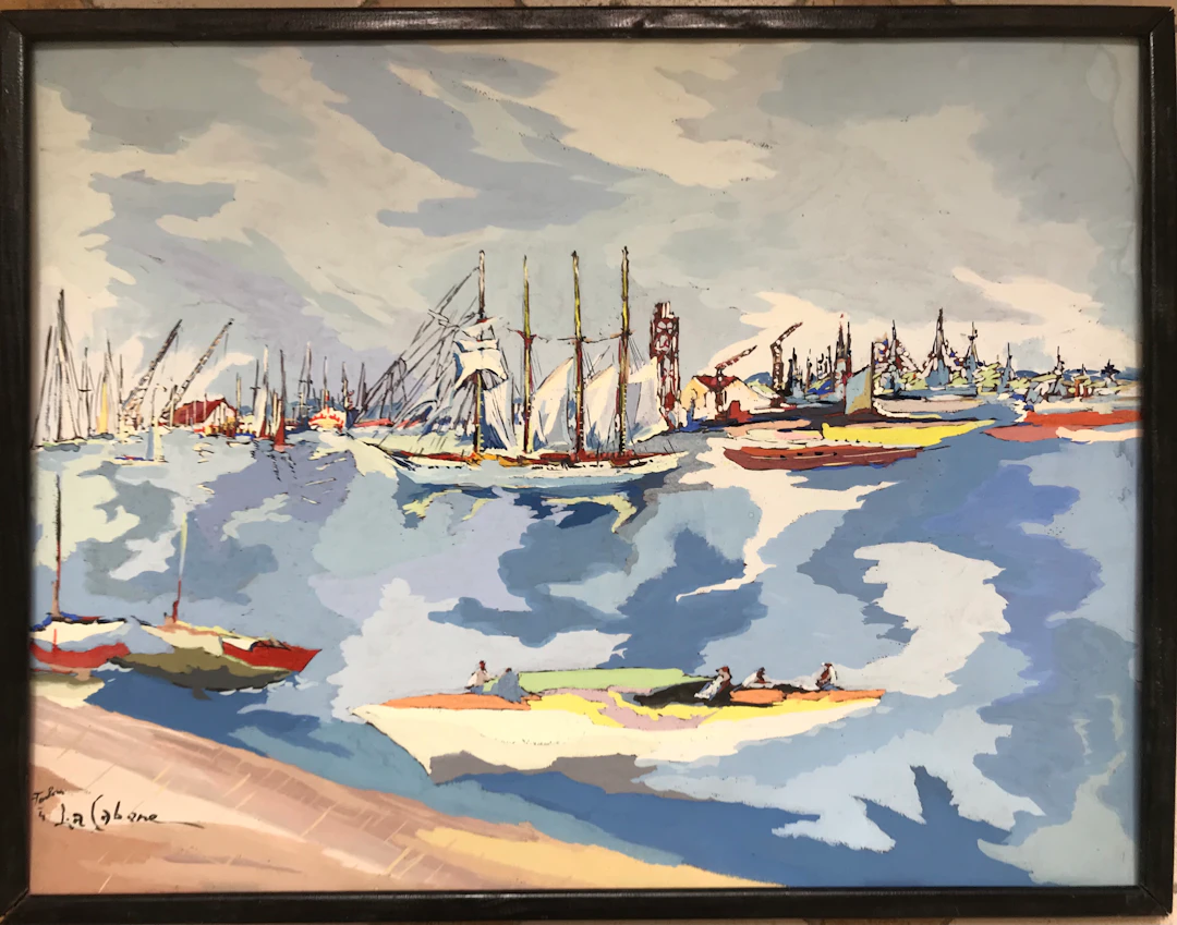 Louis André CABANE - Toulon , vers 1950 - Gouache signée