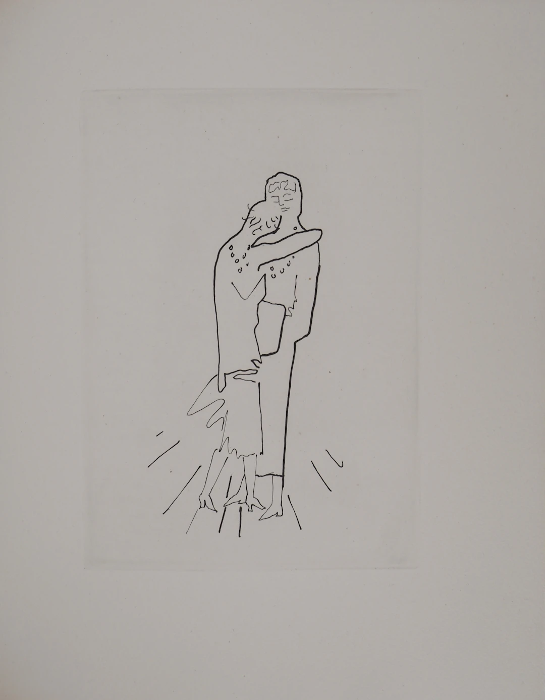 Jean COCTEAU : Le bal du comte d’Orgel, Douceur maternelle, gravure originale