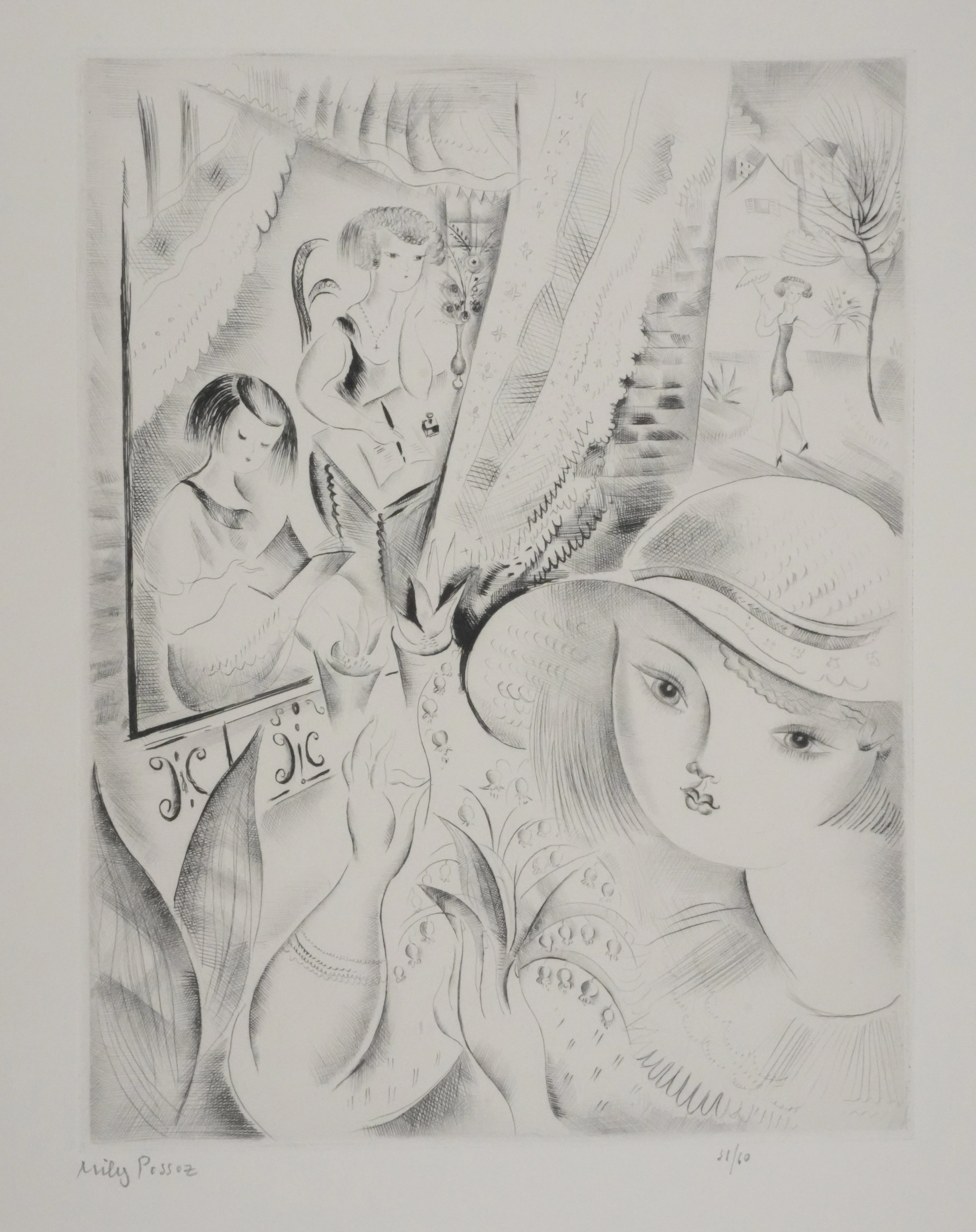 Mily POSSOZ : Le muguet - Gravure originale signée