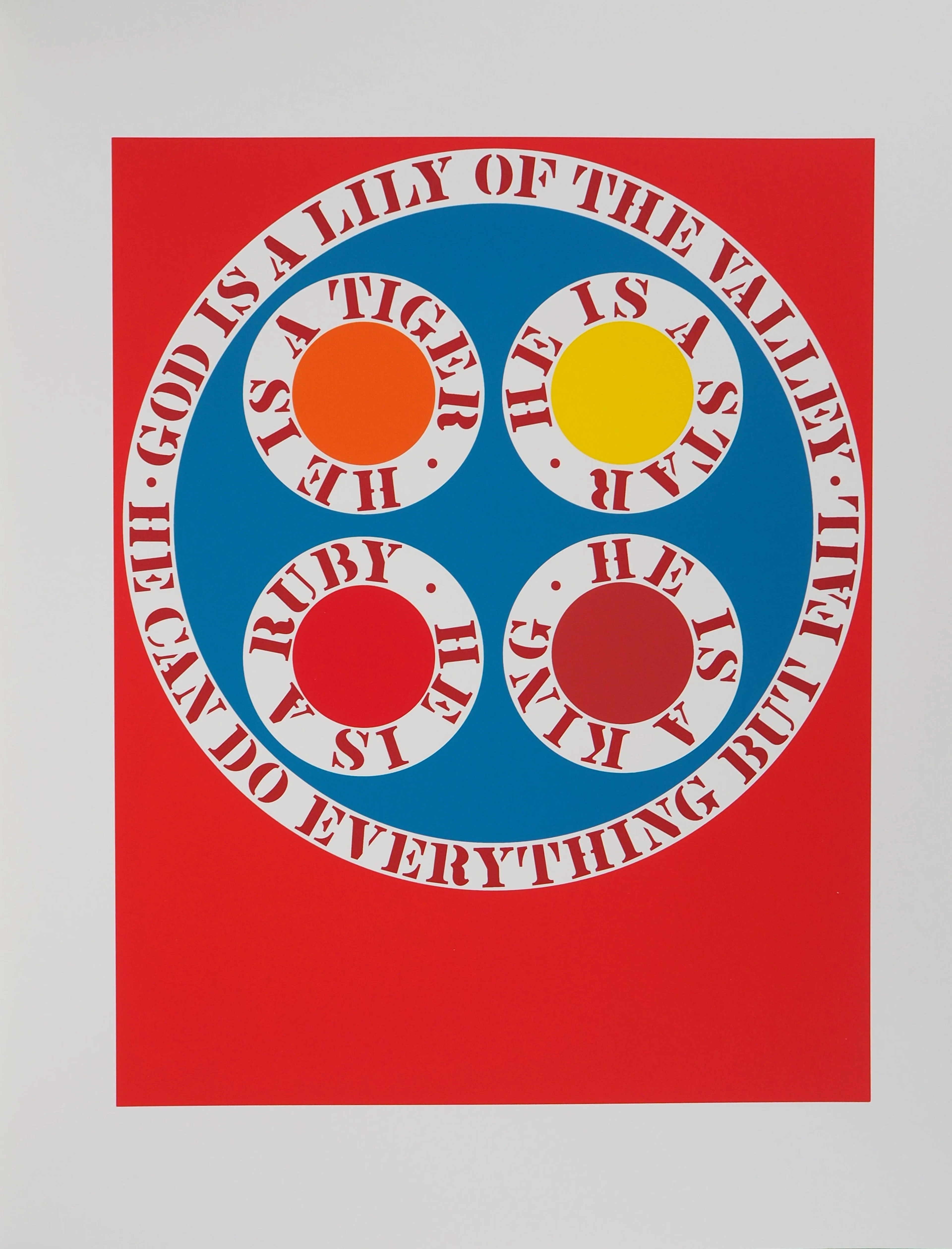 Robert INDIANA : American Dream, God is Lily of the Valley, Sérigraphie