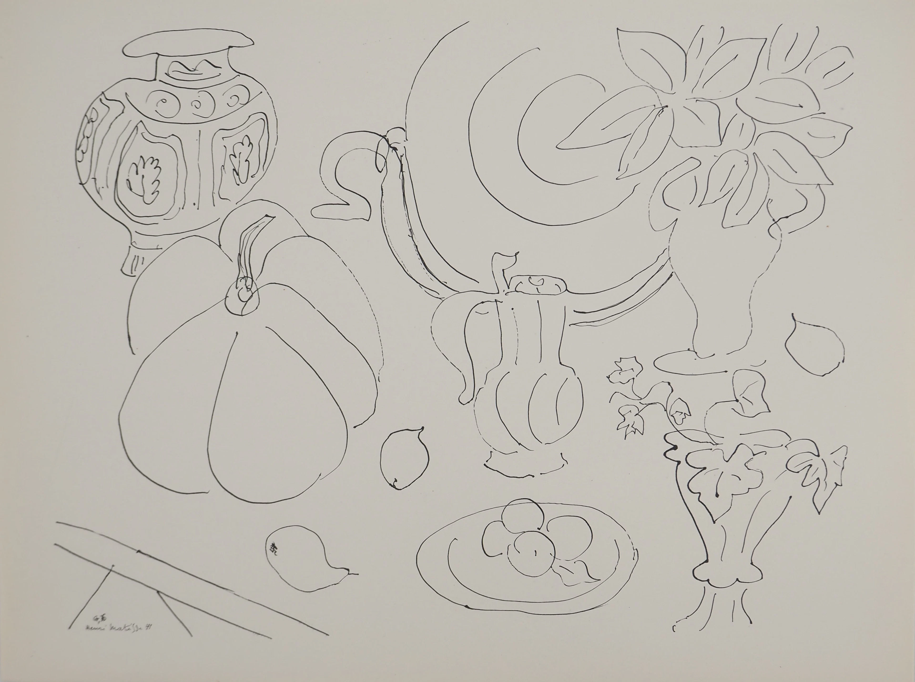 Henri MATISSE : Nature morte aux poires, Lithographie signée