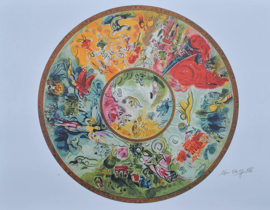 Marc CHAGALL : Plafond de l’opéra Garnier, Lithographie signée, 500ex
