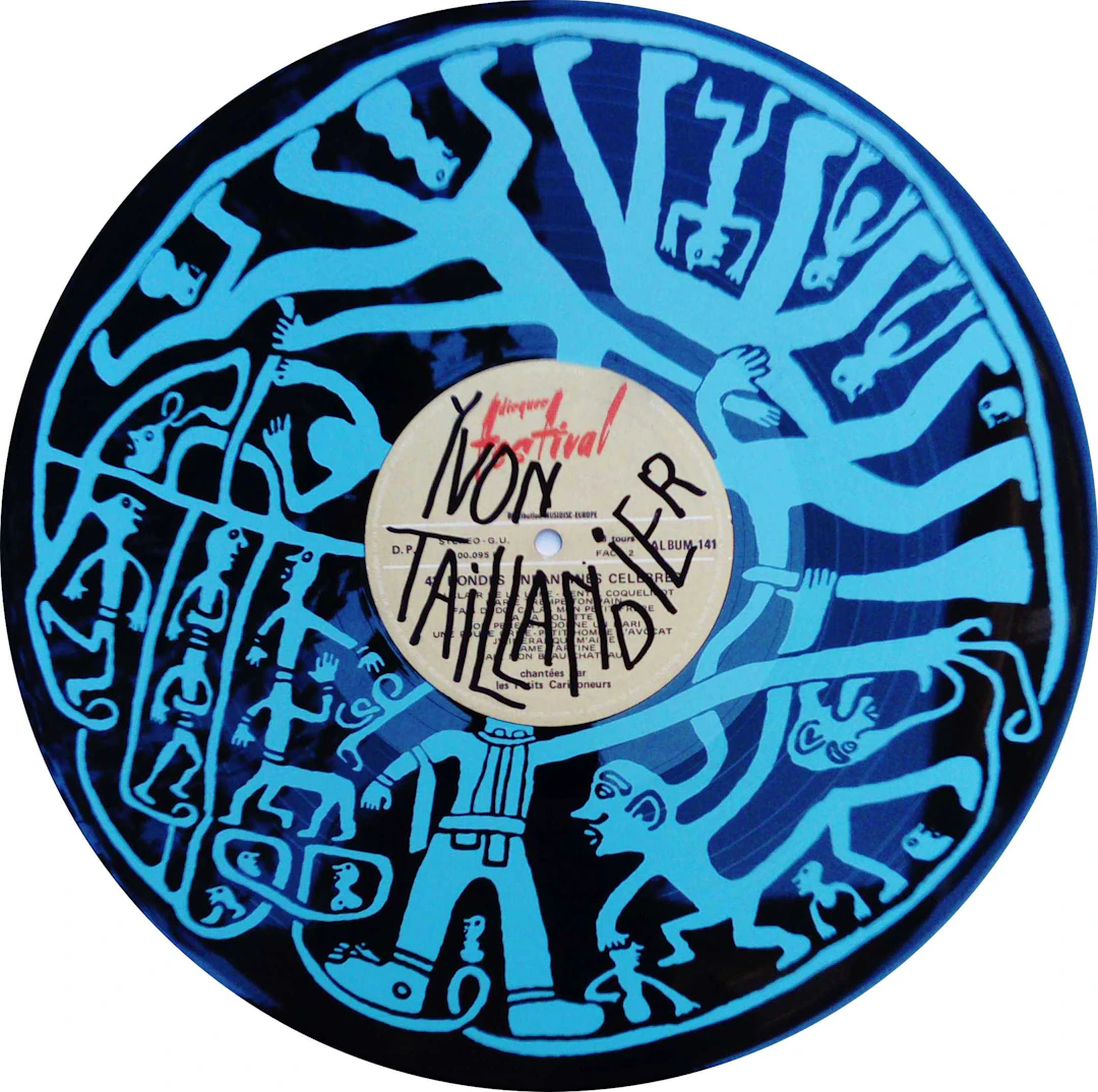 Yvon TAILLANDIER - 33 tours bleu, 2018 - Sérigraphie sur vinyle