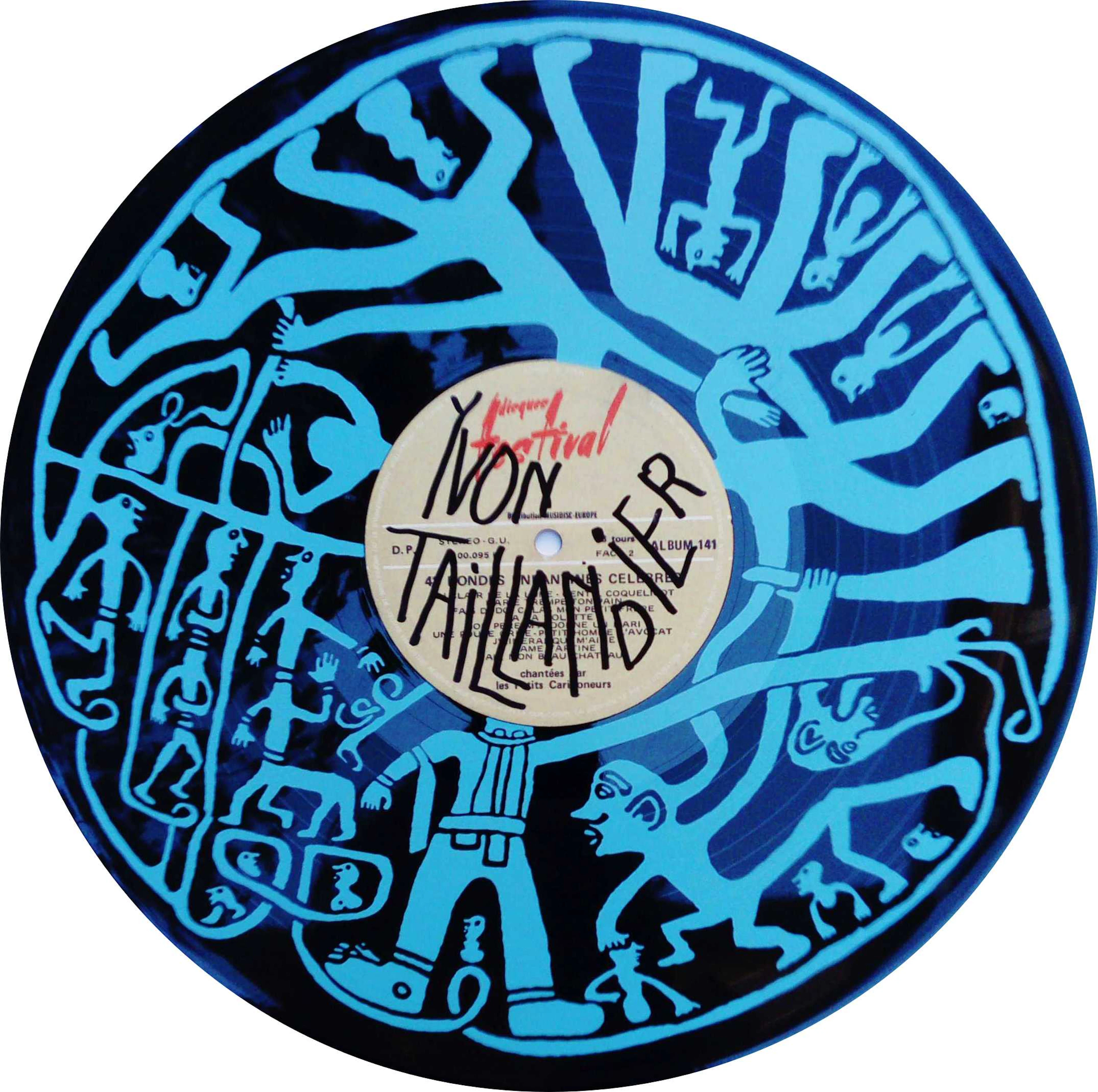 Yvon TAILLANDIER - 33 tours bleu, 2018 - Sérigraphie sur vinyle