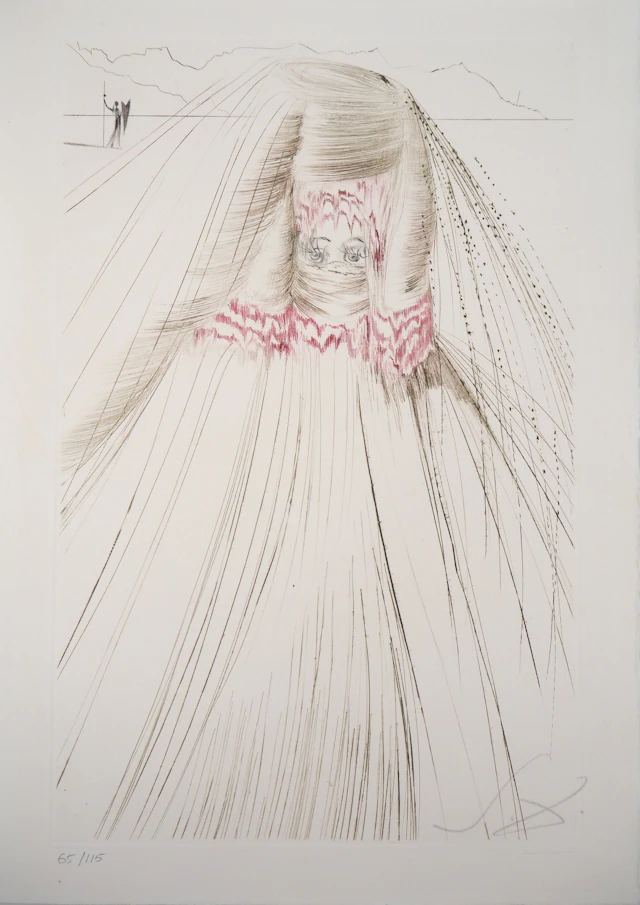 Salvador DALI : La reine avait bliaut de soie, 1970 - Gravure Originale Signée