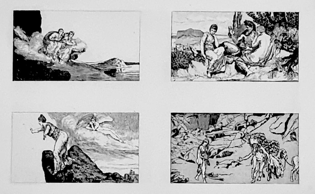 Max Klinger, Cupidon et Psyché, eau-forte originale, 1909