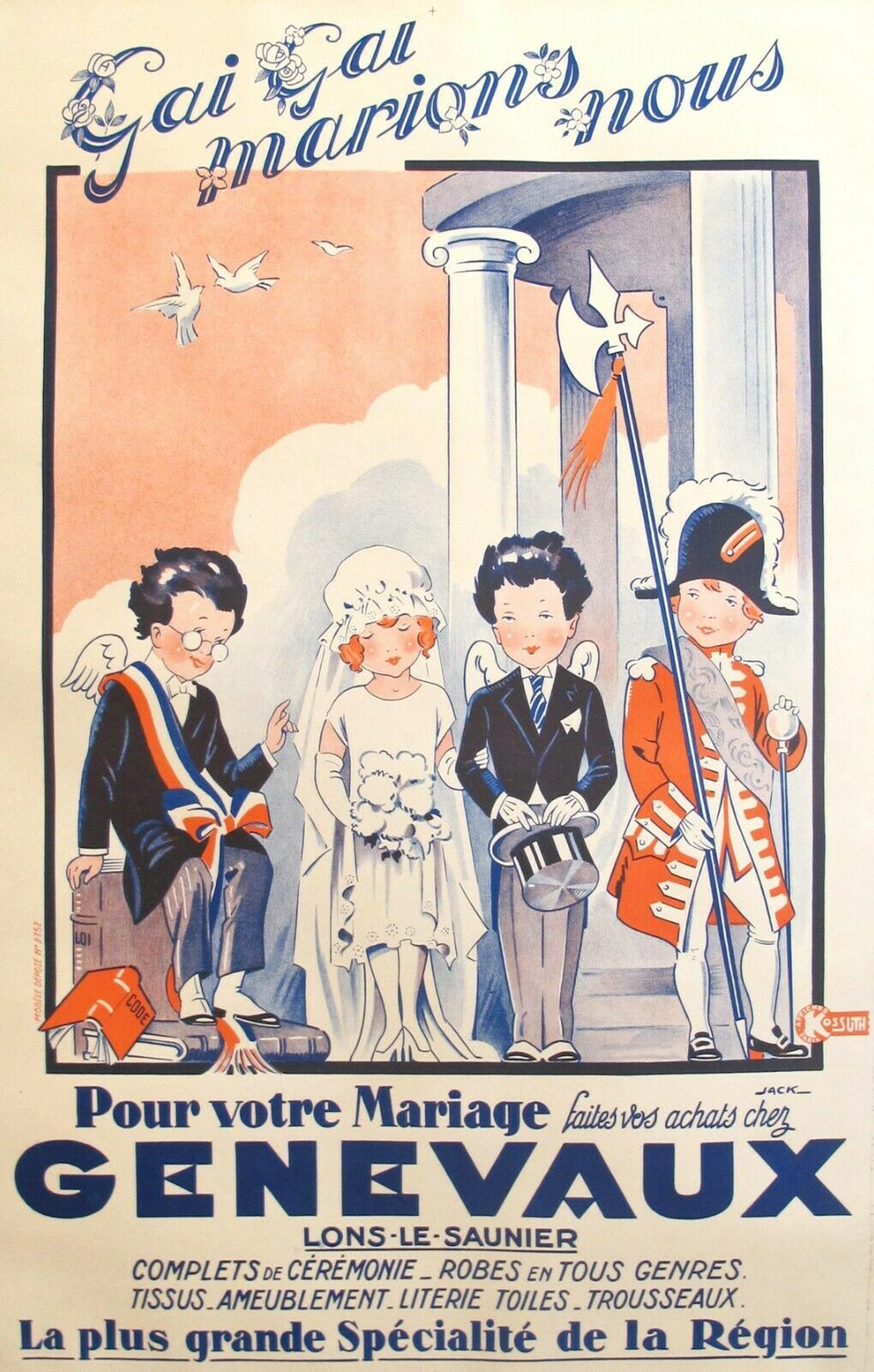 Richard Jack, Gai Gai marions-nous, affiche originale, 1925