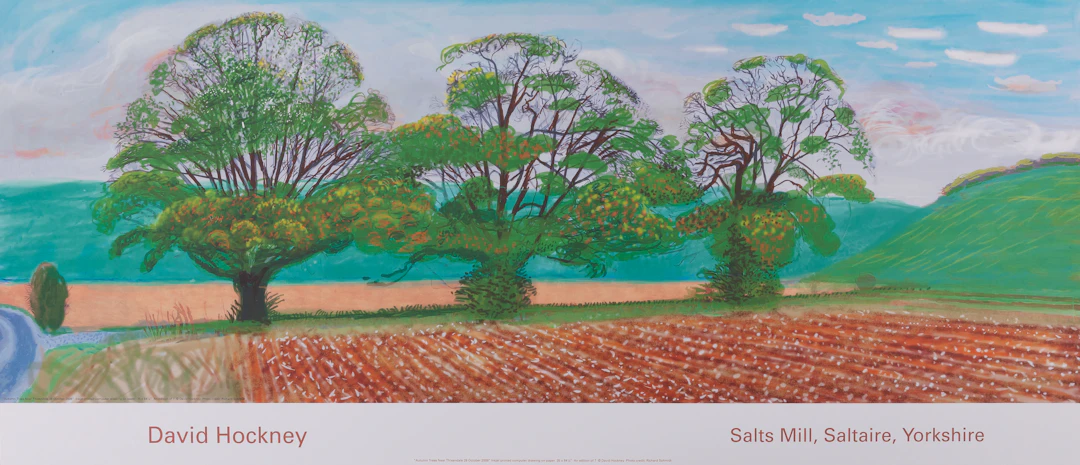 David HOCKNEY : L’automne à Thixendale - Affiche originale en couleurs