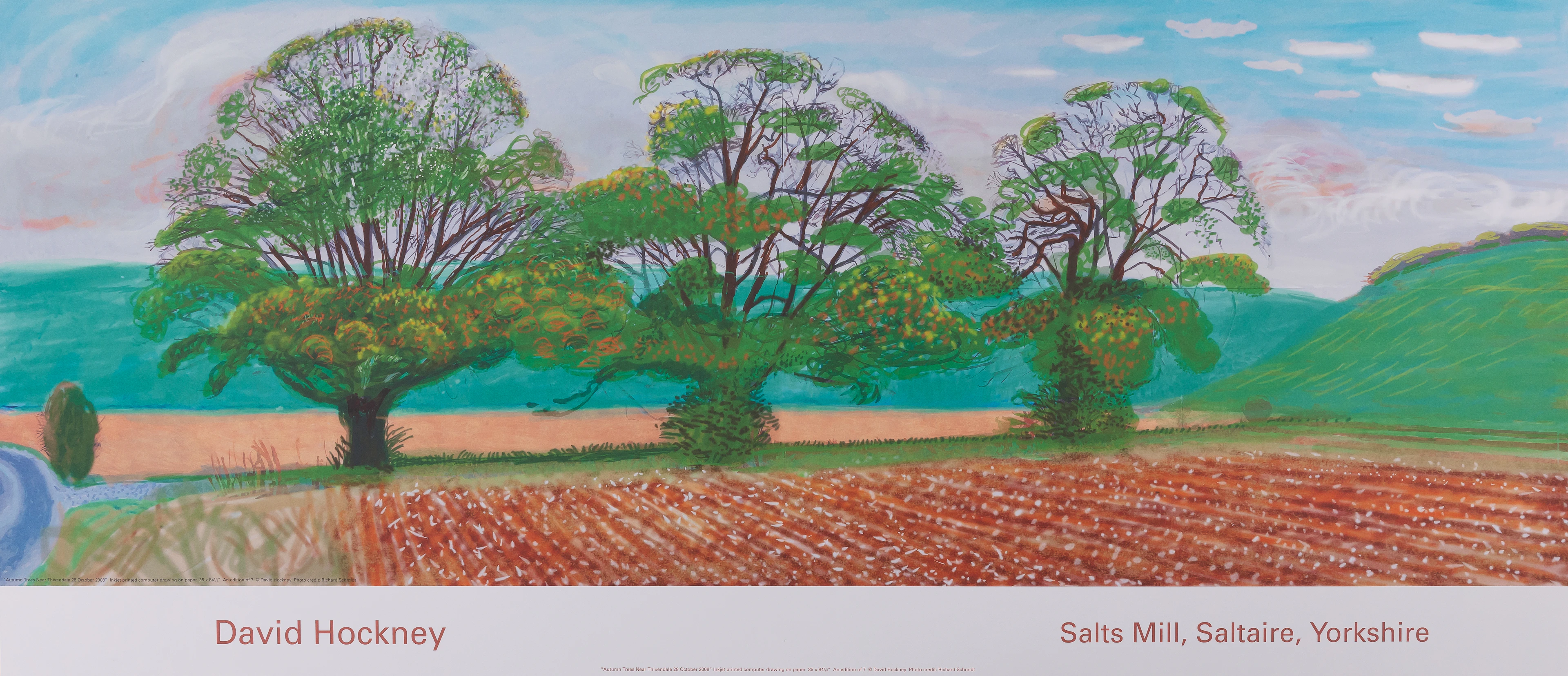 David HOCKNEY : L’automne à Thixendale - Affiche originale en couleurs