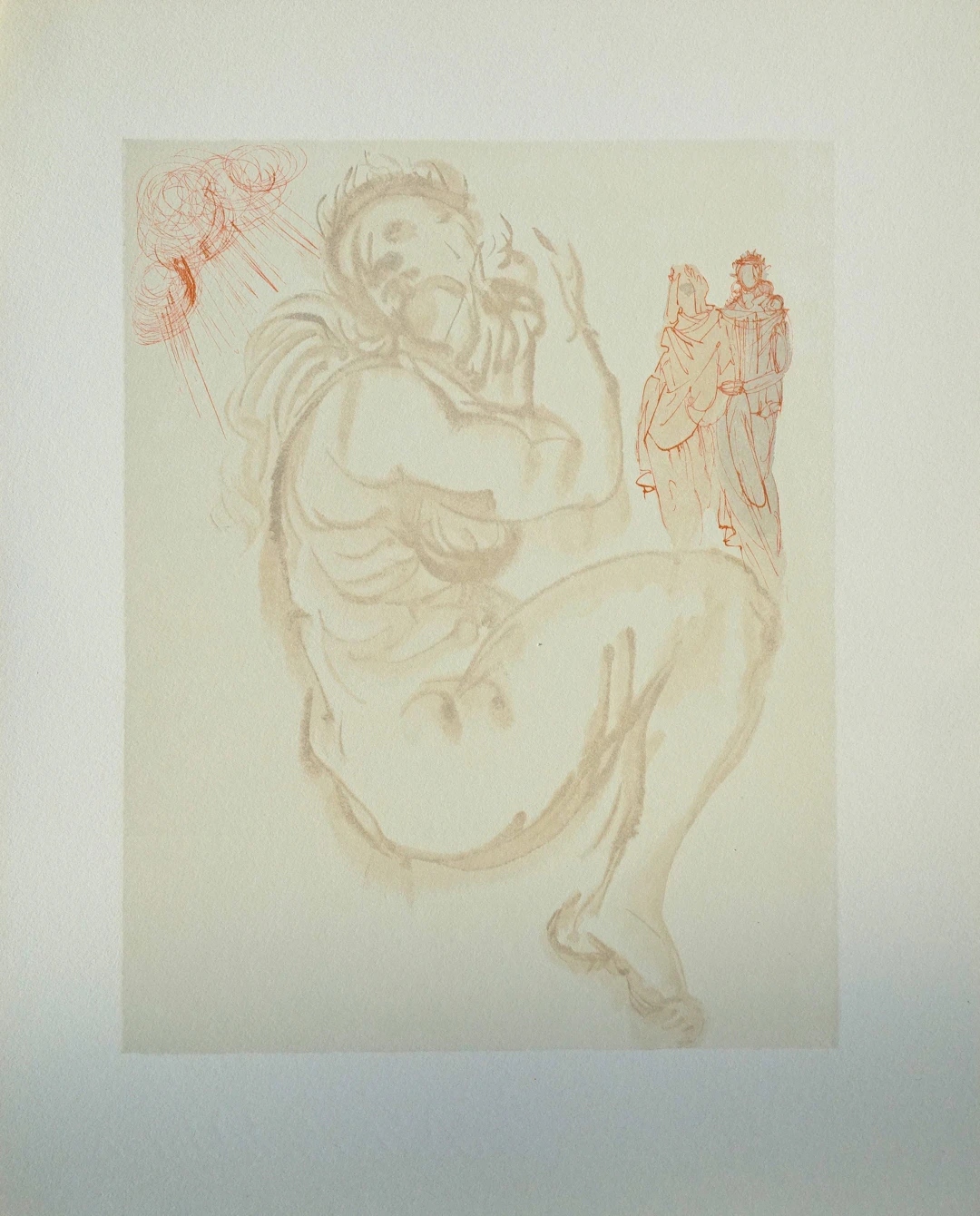Salvador DALI : Le songe de Dante, Bois gravé original
