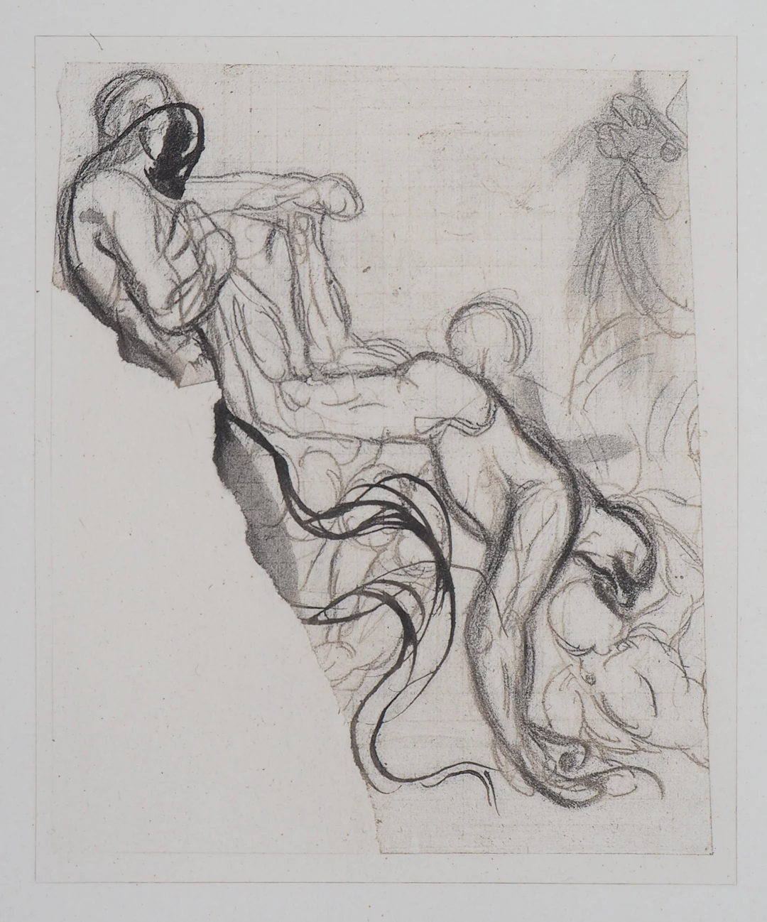 Auguste RODIN (d’après) : Démon retirant une ombre du feu - Gravure, 1897