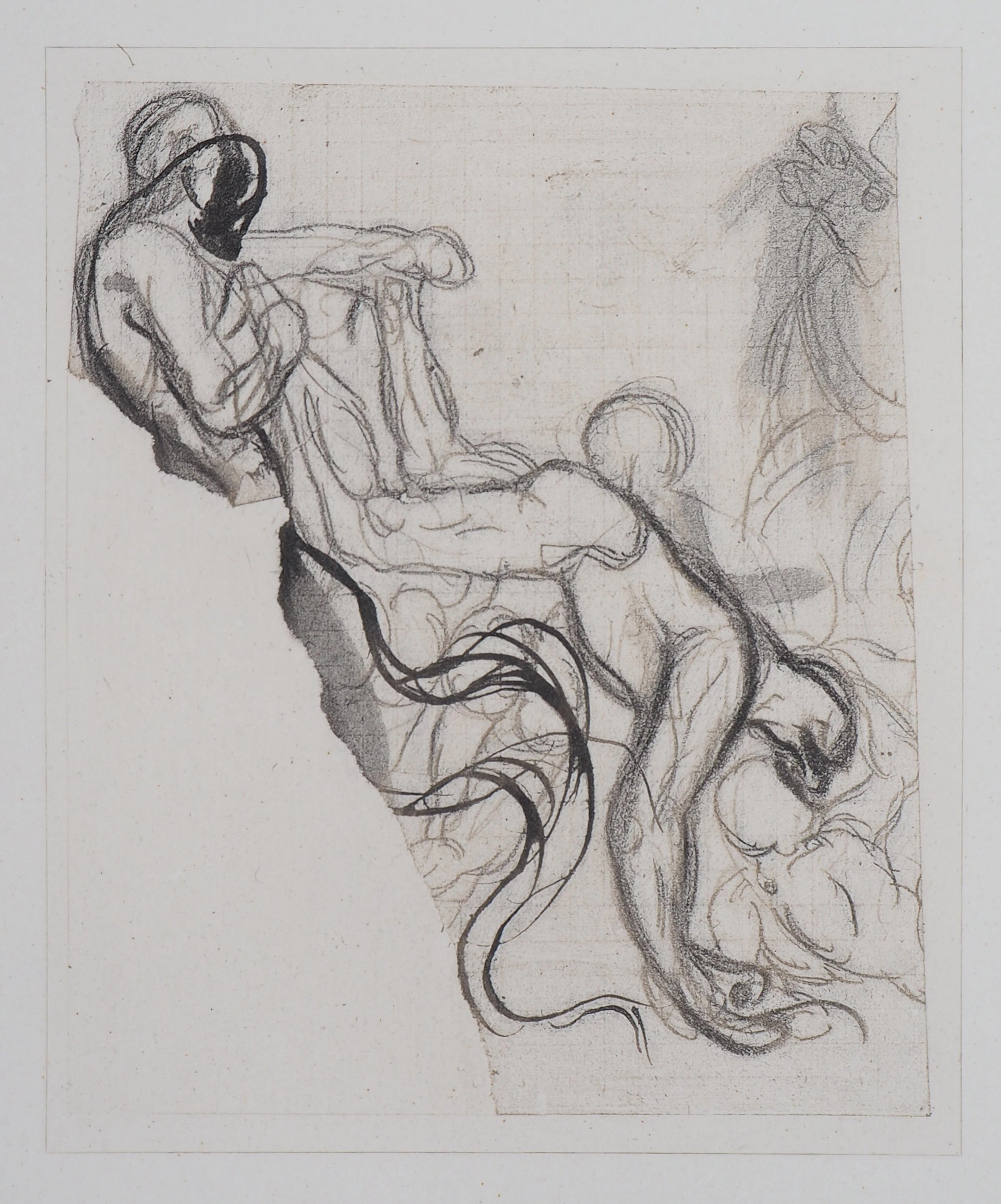 Auguste RODIN (d’après) : Démon retirant une ombre du feu - Gravure, 1897