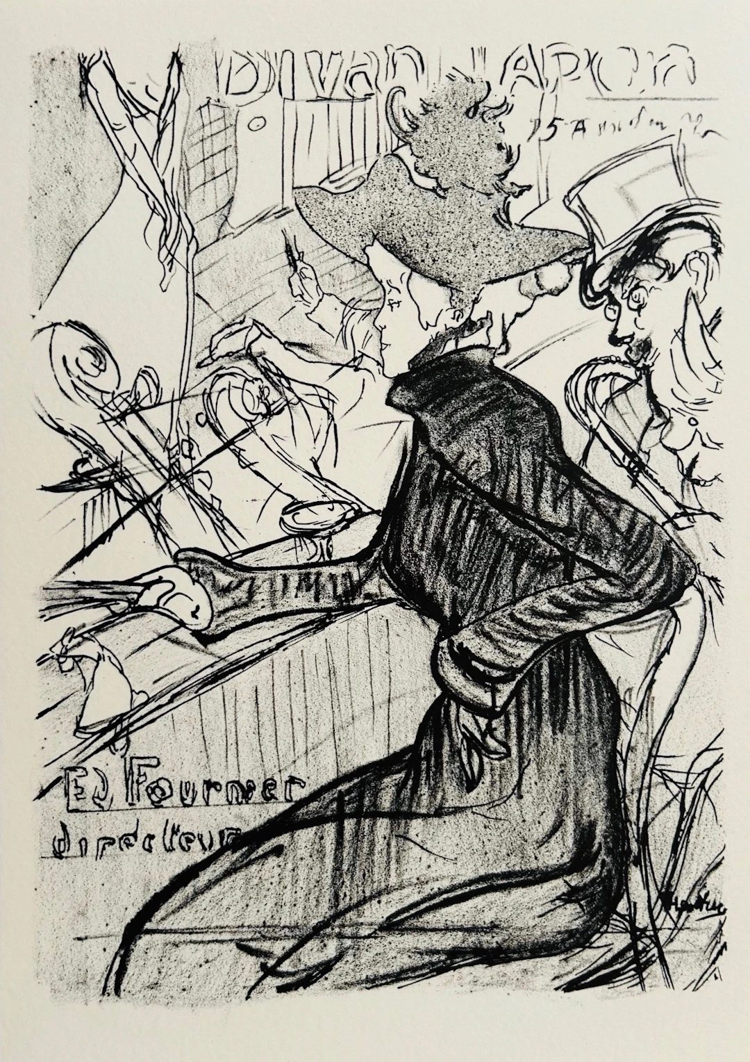 Henri de TOULOUSE-LAUTREC - Le Divan Japonais, 1893 - Lithographie