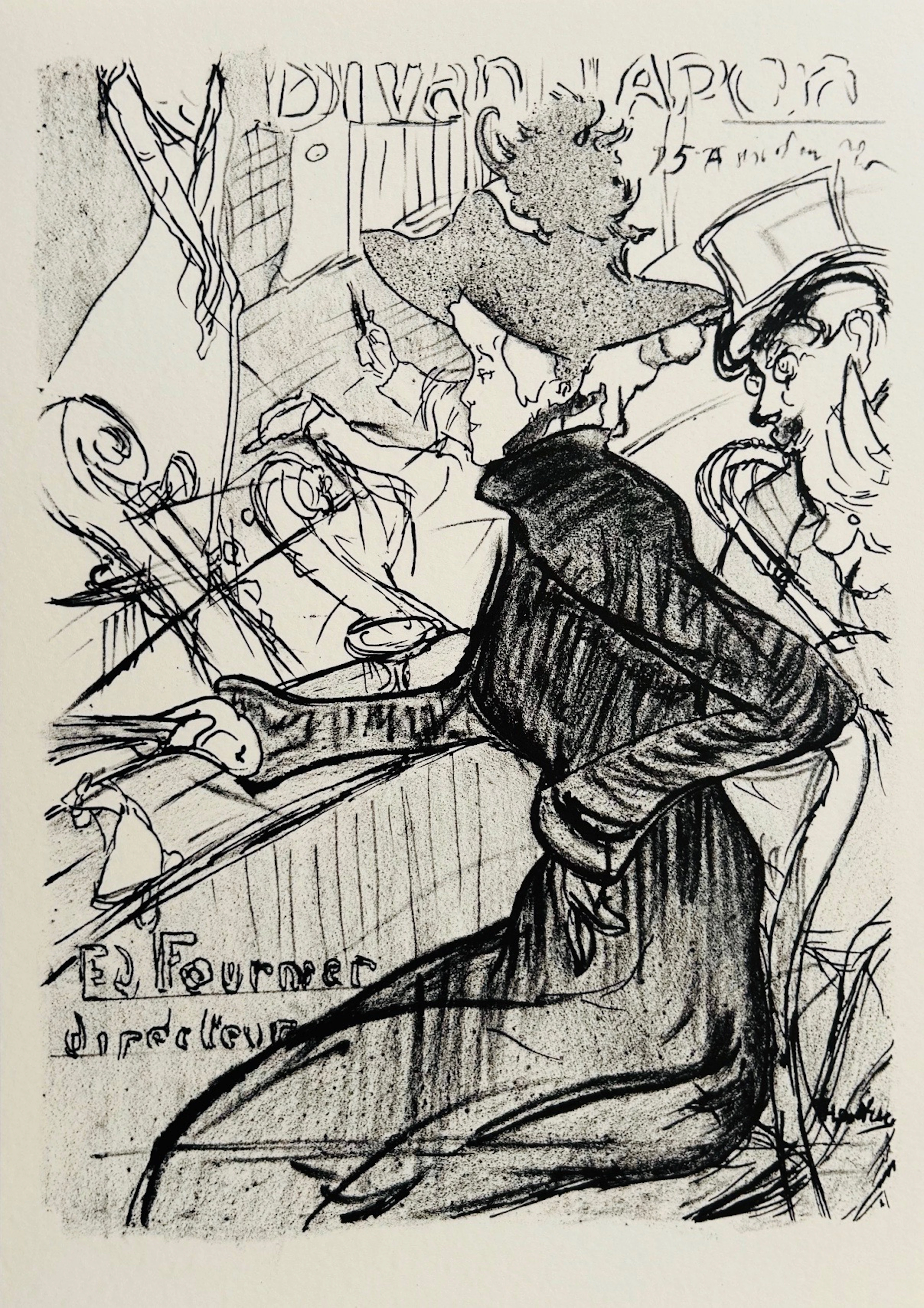 Henri de TOULOUSE-LAUTREC - Le Divan Japonais, 1893 - Lithographie