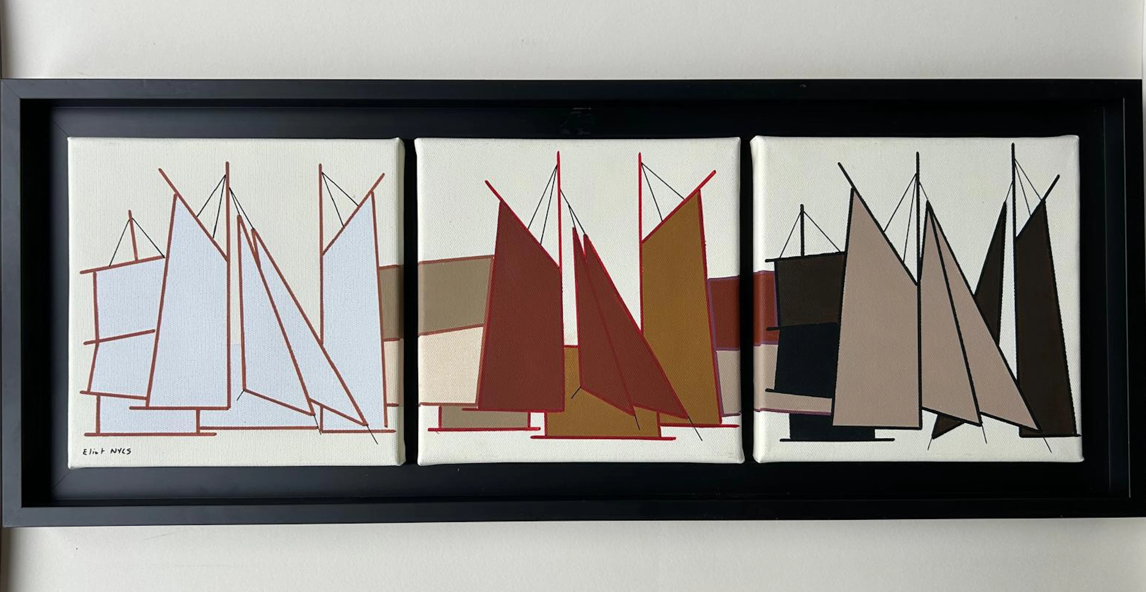 Eliot NYLS - Voiles au port, 2024, acrylique sur toile