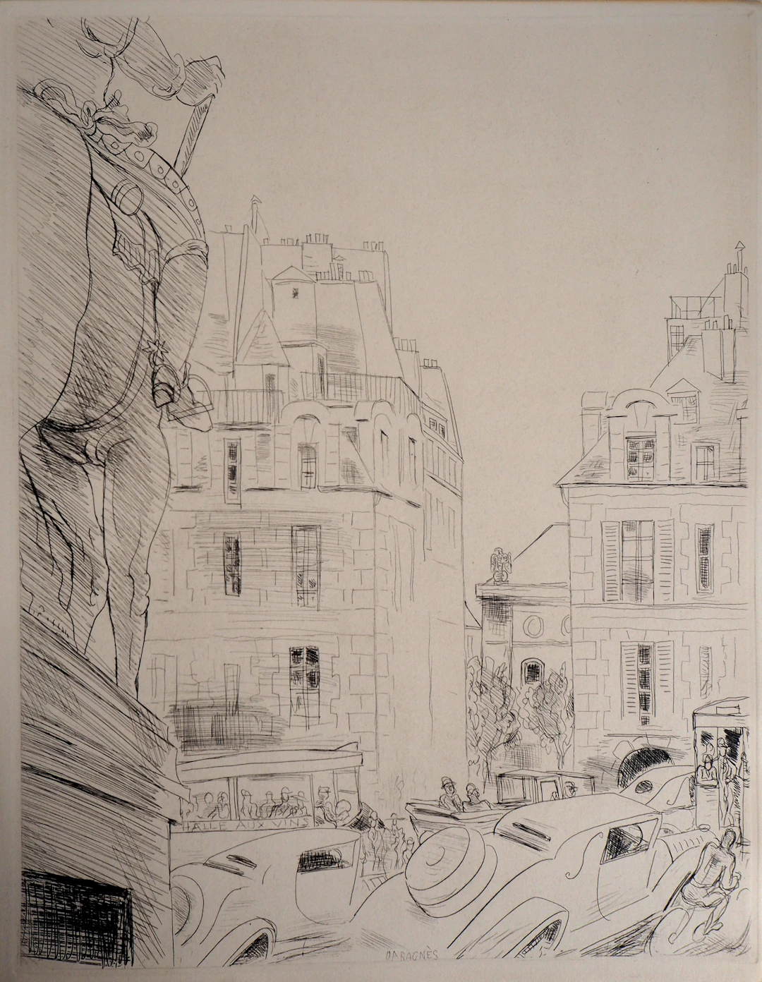 Jean-Gabriel DARAGNES - Présence de Paris -1937 - Gravure originale signée