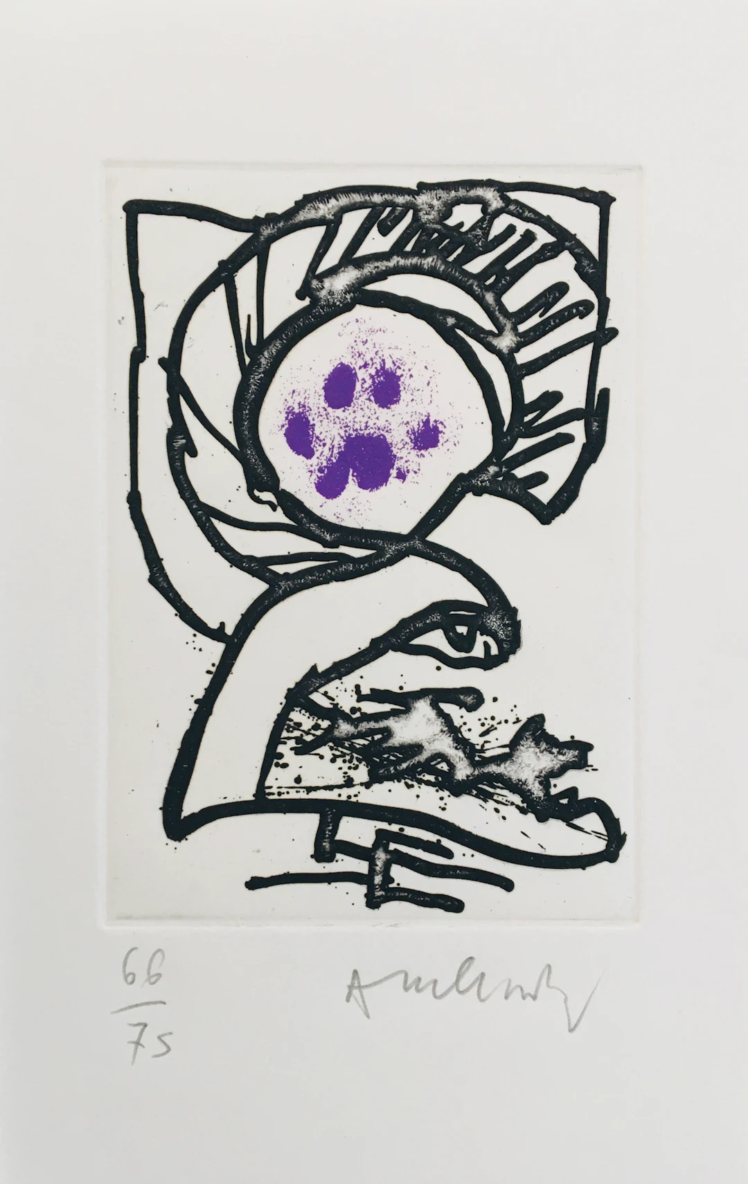 Pierre ALECHINSKY - Le chat sauvage, 2001 - Eau-forte originale signée