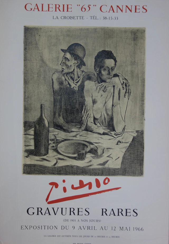Pablo PICASSO : Le Repas Frugal - Lithographie signée