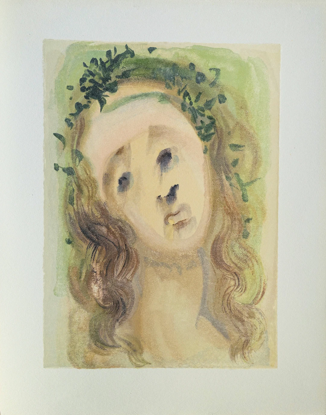Salvador DALI : Le visage de Virgile, Bois gravé original
