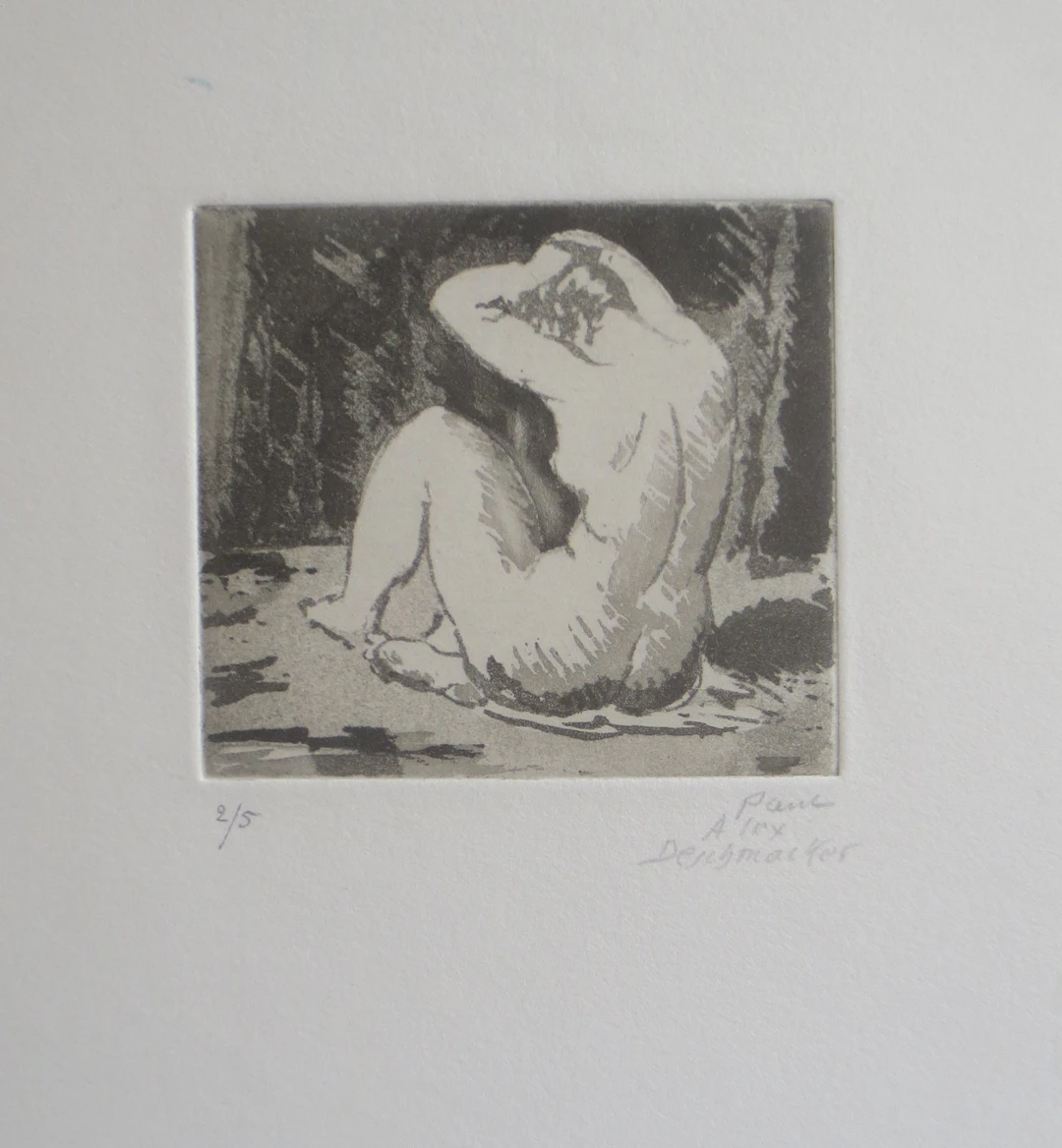 Paul Alex DESCHMACKER - Nu de dos - Gravure signée au crayon