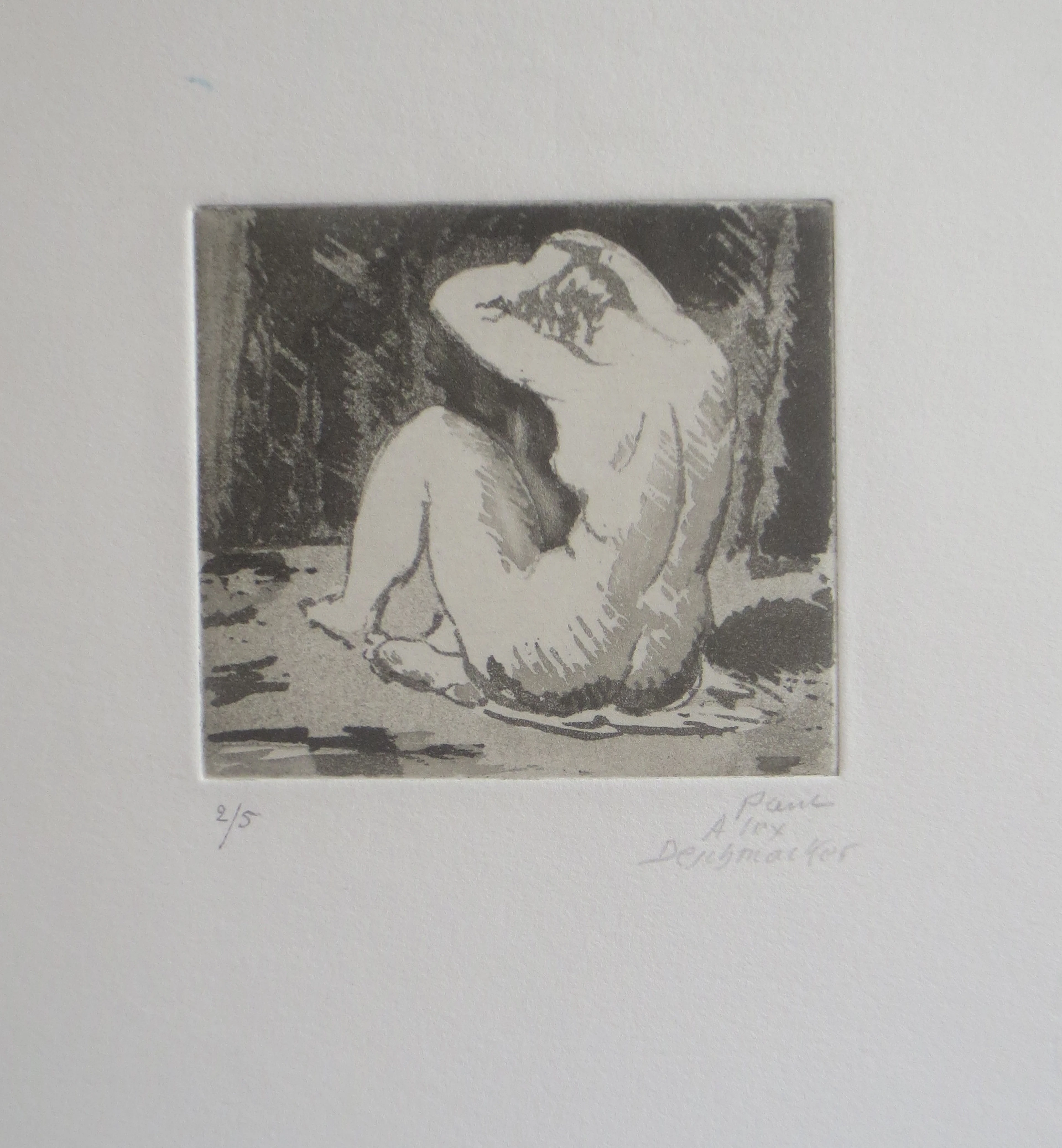 Paul Alex DESCHMACKER - Nu de dos - Gravure signée au crayon