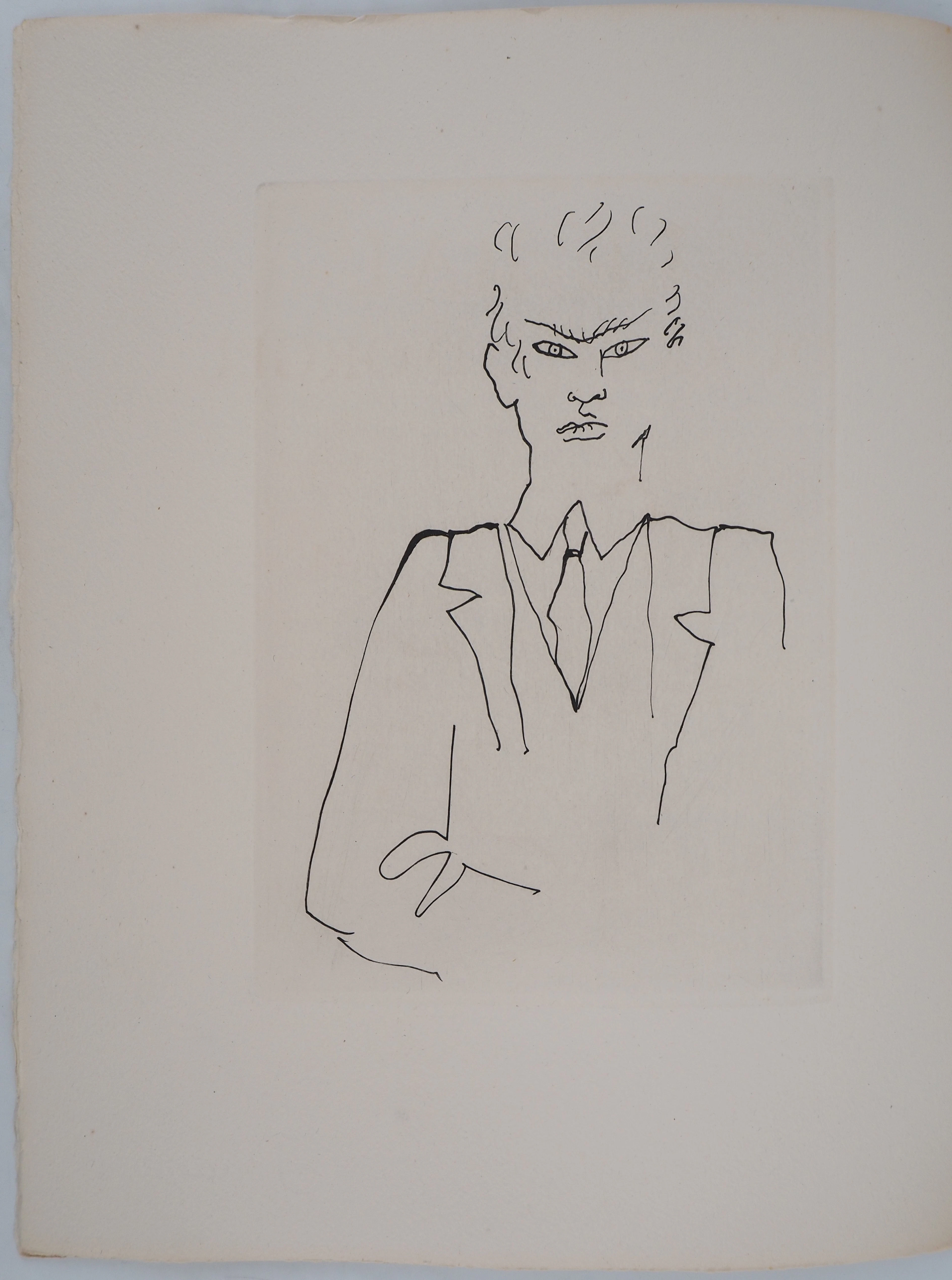 Jean COCTEAU : Le bal du comte d'Orgel, L'amant, gravure originale