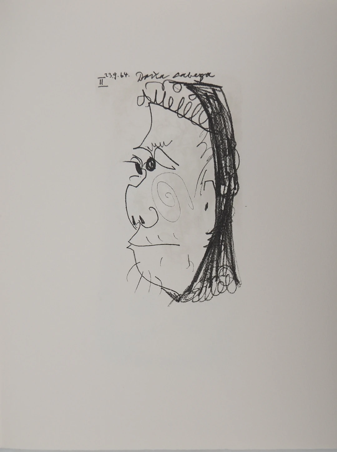 Pablo PICASSO : Le Goût du Bonheur, Portrait de la dona, Lithographie
