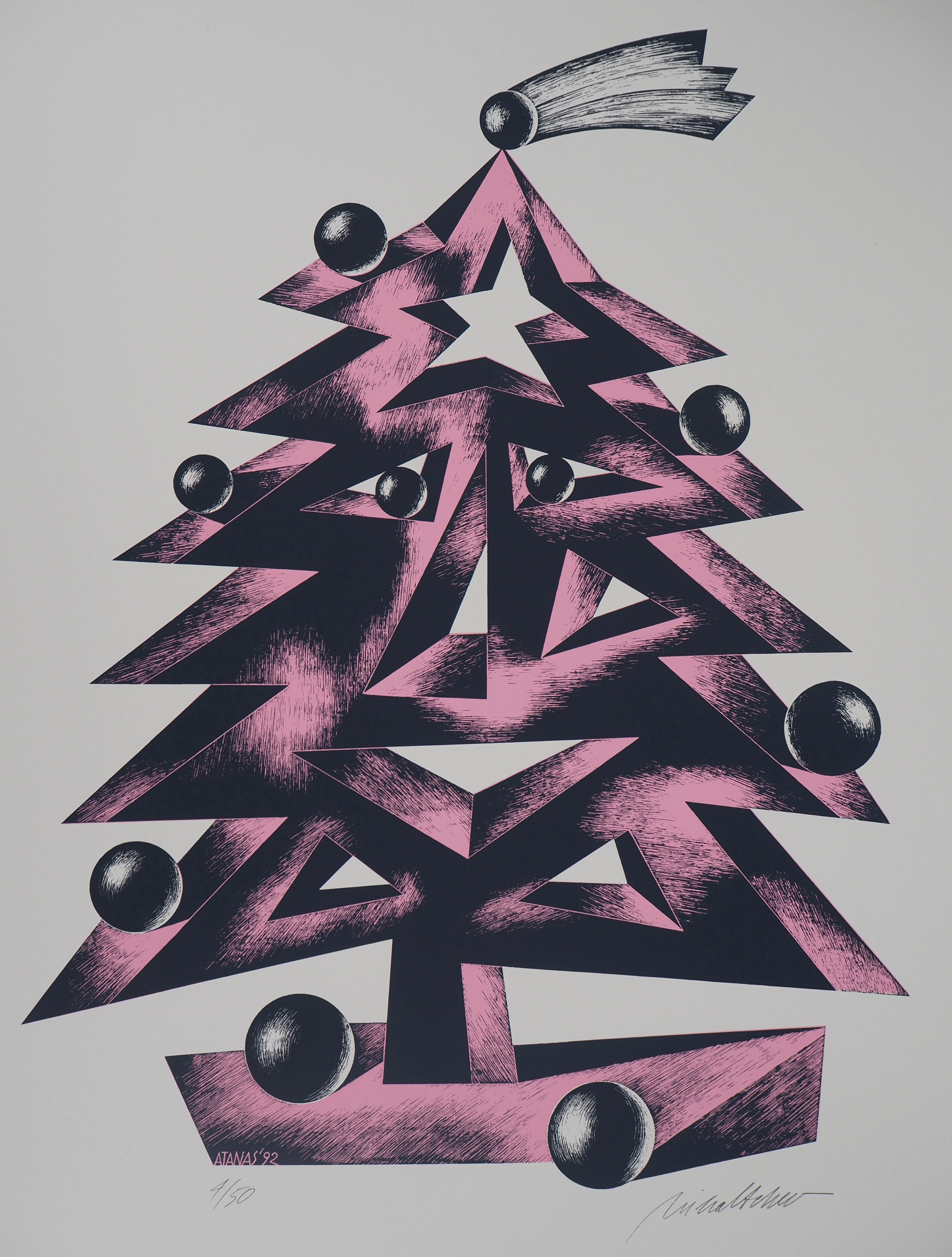 Atanas MIHALTCHEV : Le sourire de l’arbre - Lithographie Originale Signée