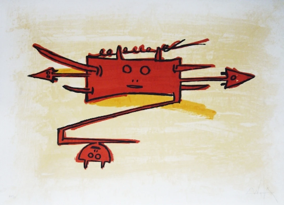 Wifredo LAM - El ultimo viaje del buque fantasma - 6, 1976 - Lithographie