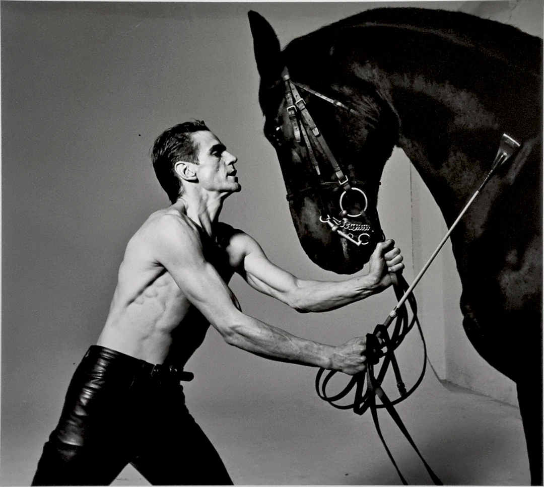 Michel Comte - Jeremy Irons with Horse - tirage argentique original, 1990