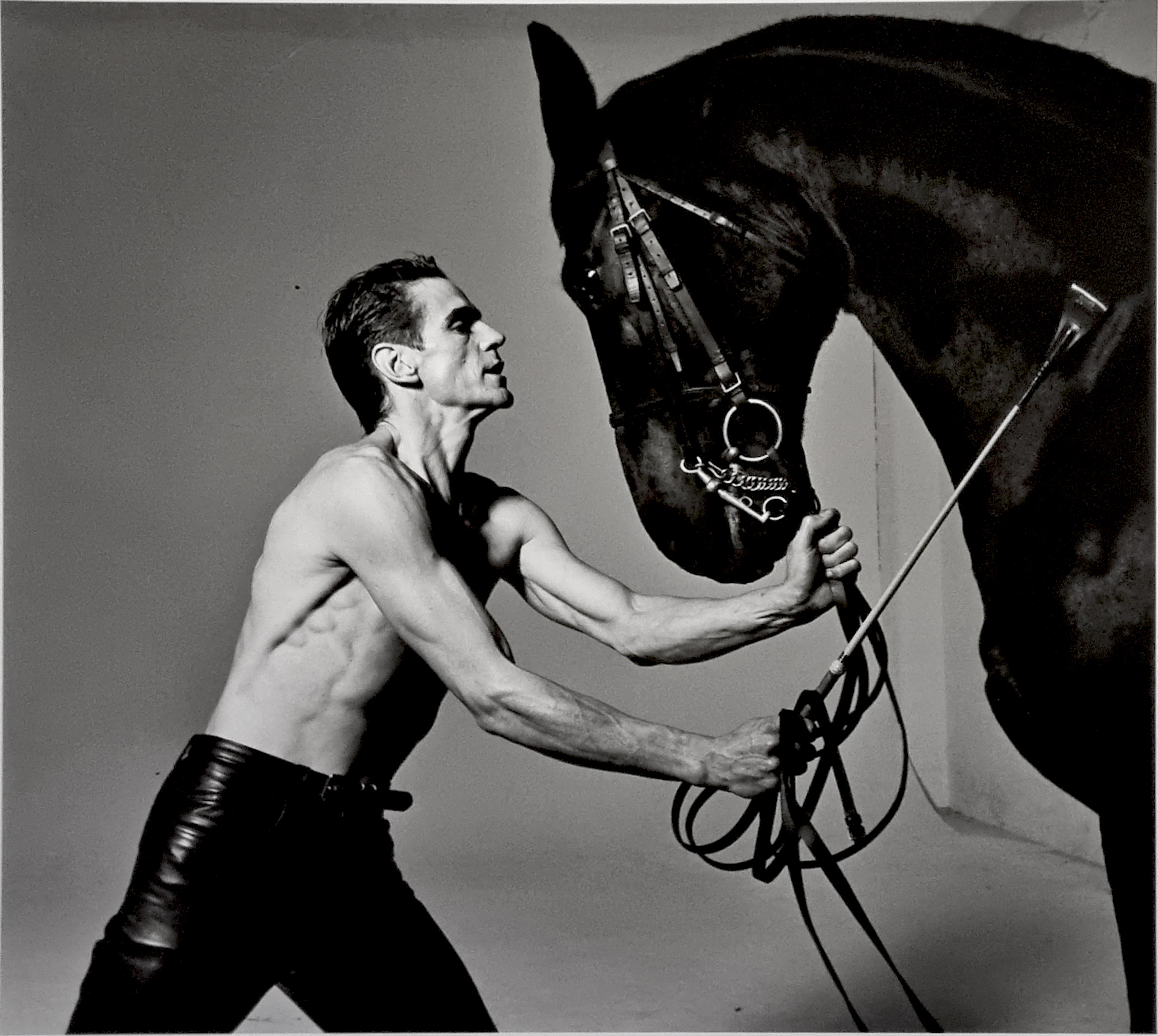 Michel Comte - Jeremy Irons with Horse - tirage argentique original, 1990