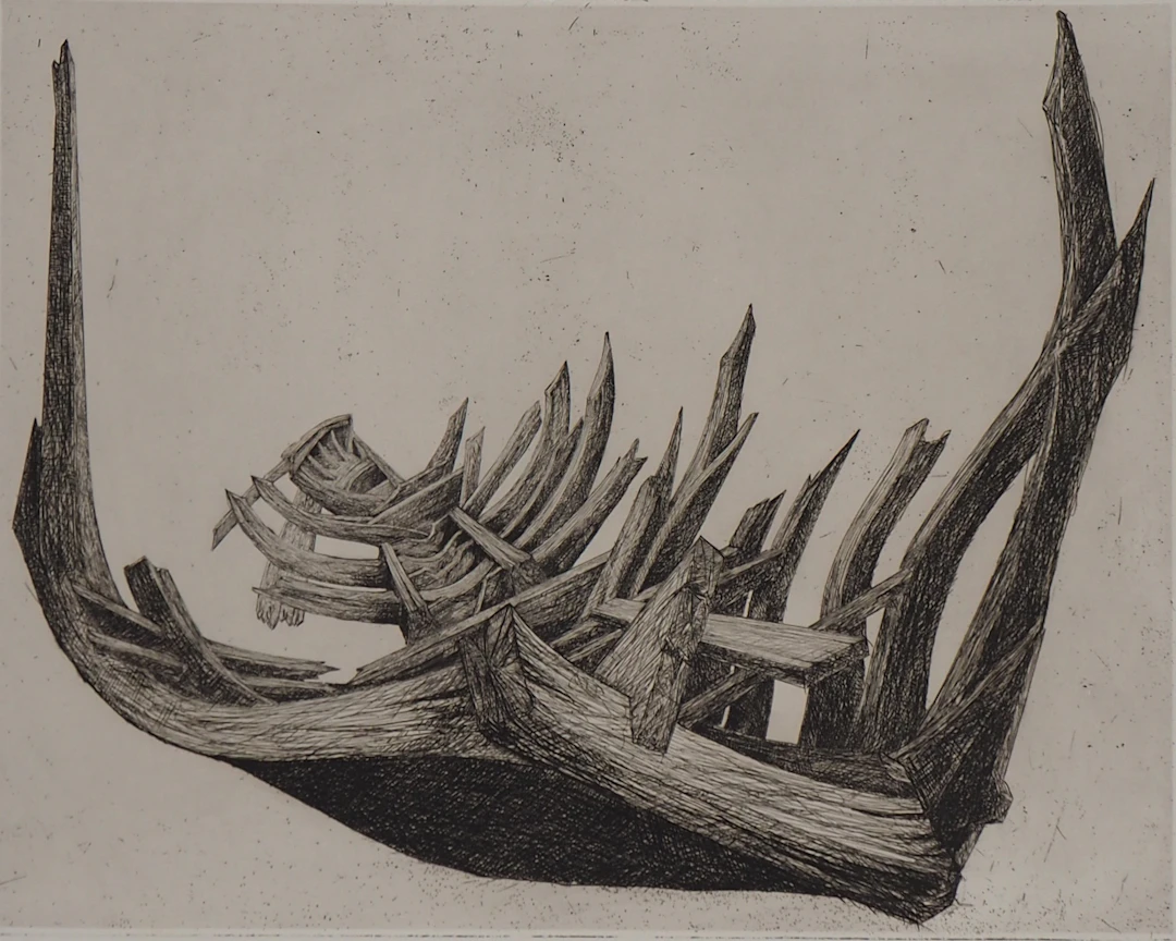 Jacques CORTELLARI - L’épave, 1967- Gravure originale signée