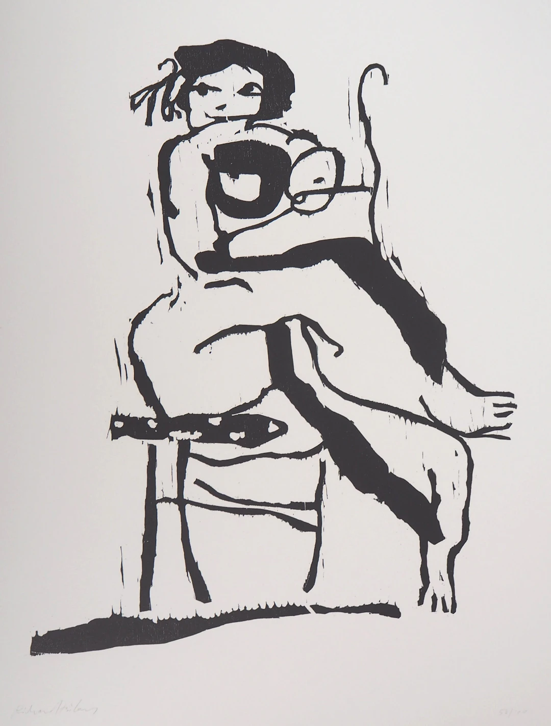 Richard BILAN : Moment intime - Lithographie originale signée