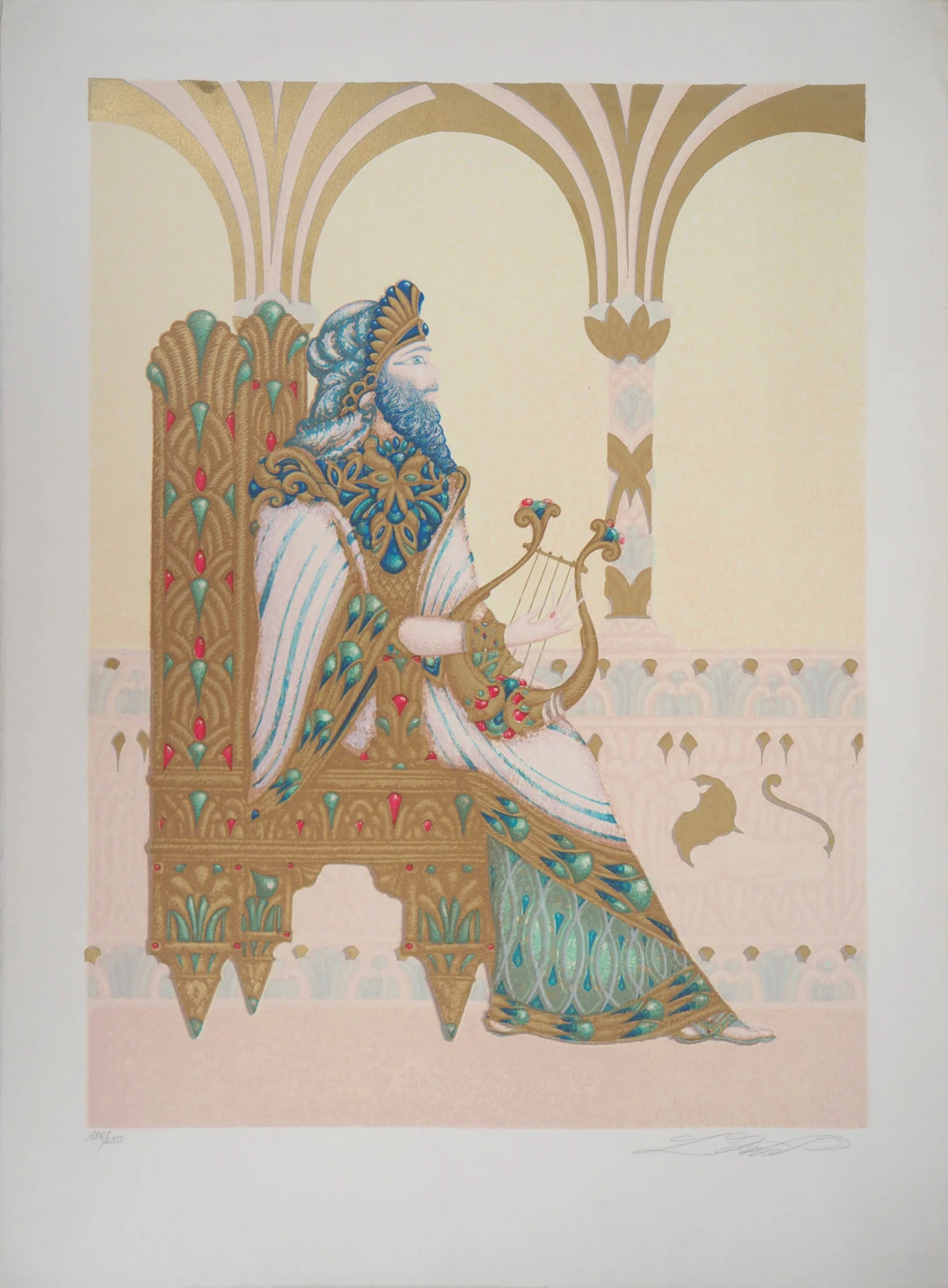 Lucien KRIEF : Le Roi David - Lithographie originale signée