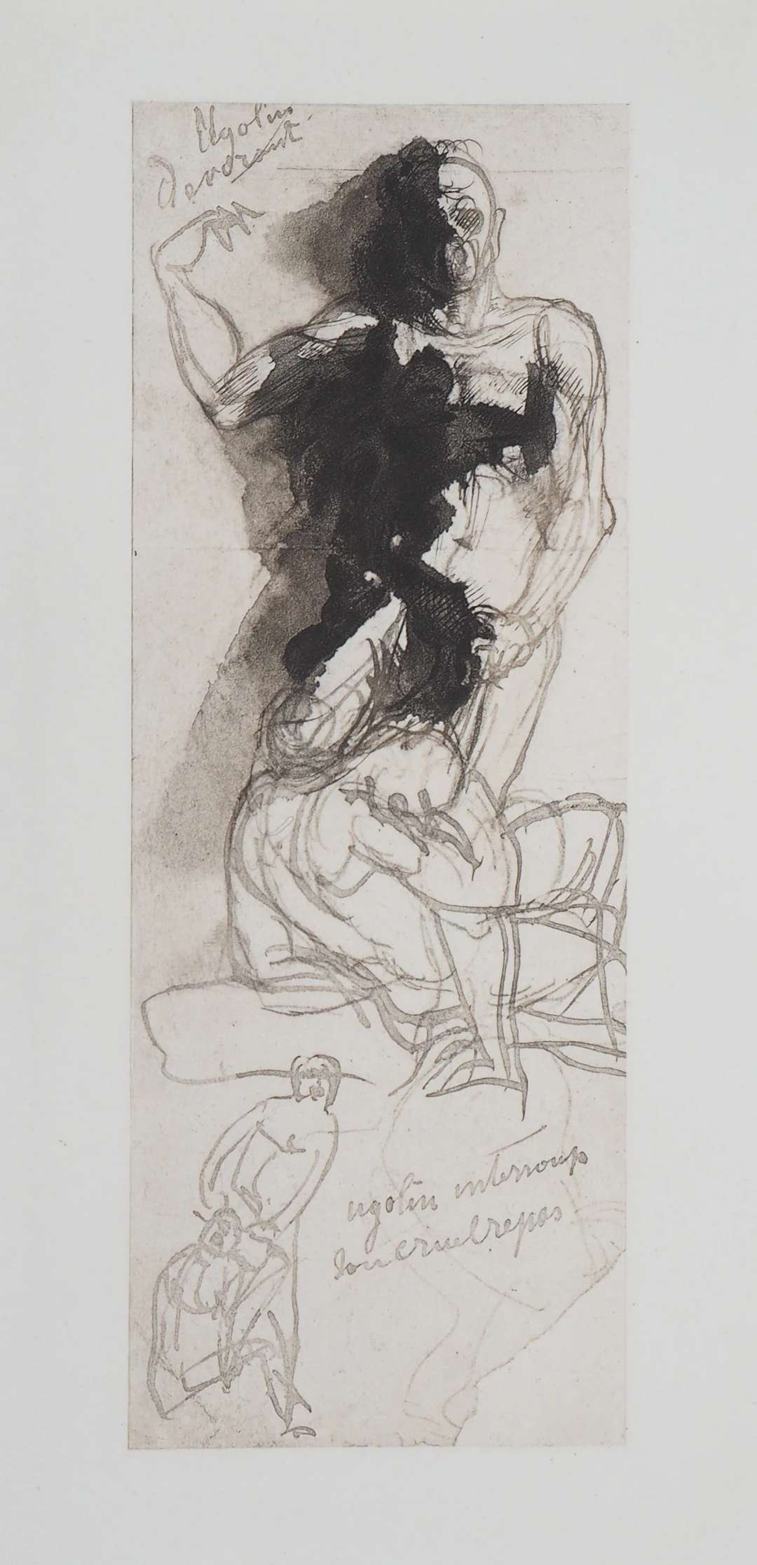 Auguste RODIN : Ugolin raconte au Dante, Gravure