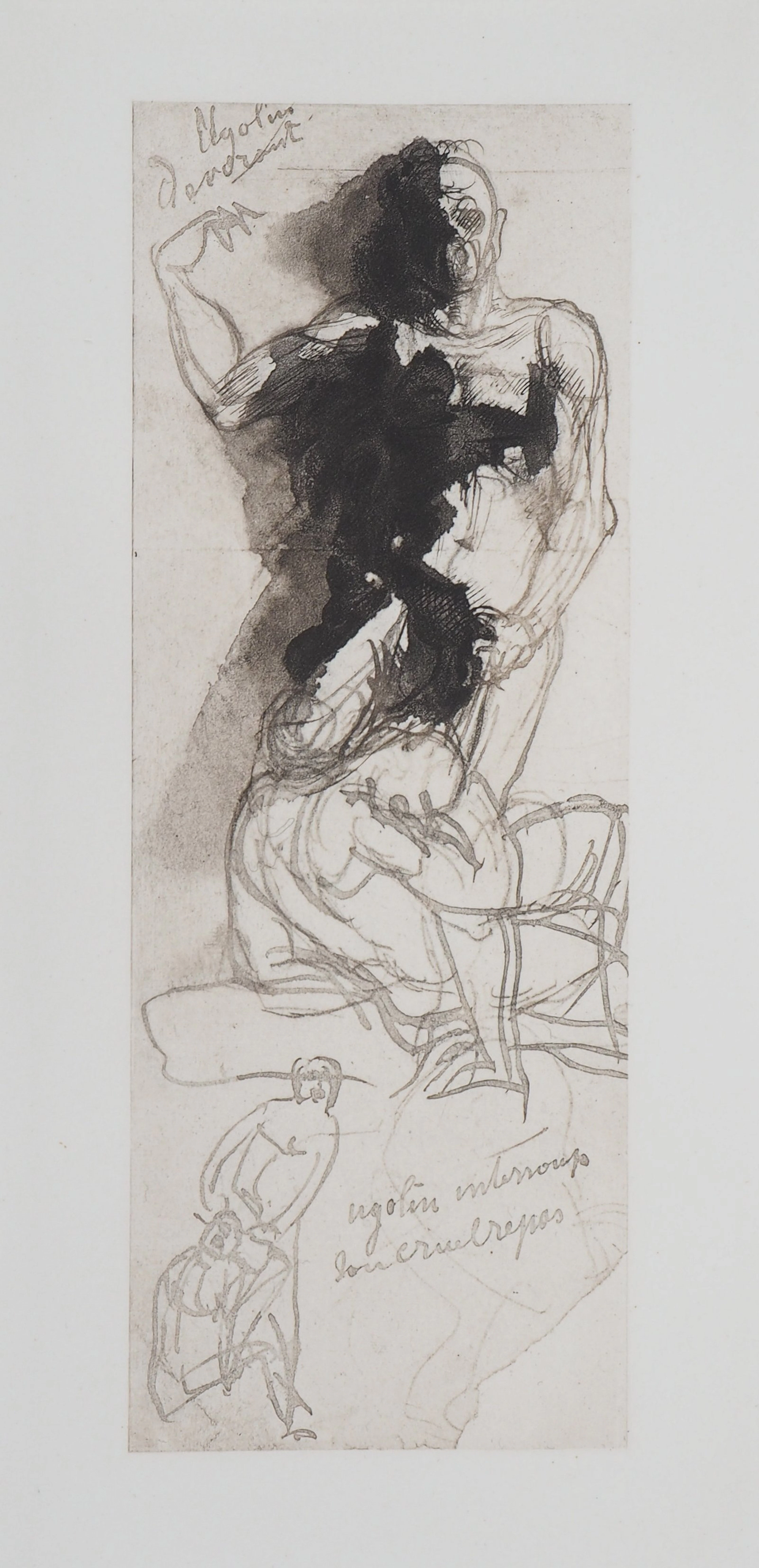 Auguste RODIN : Ugolin raconte au Dante, Gravure