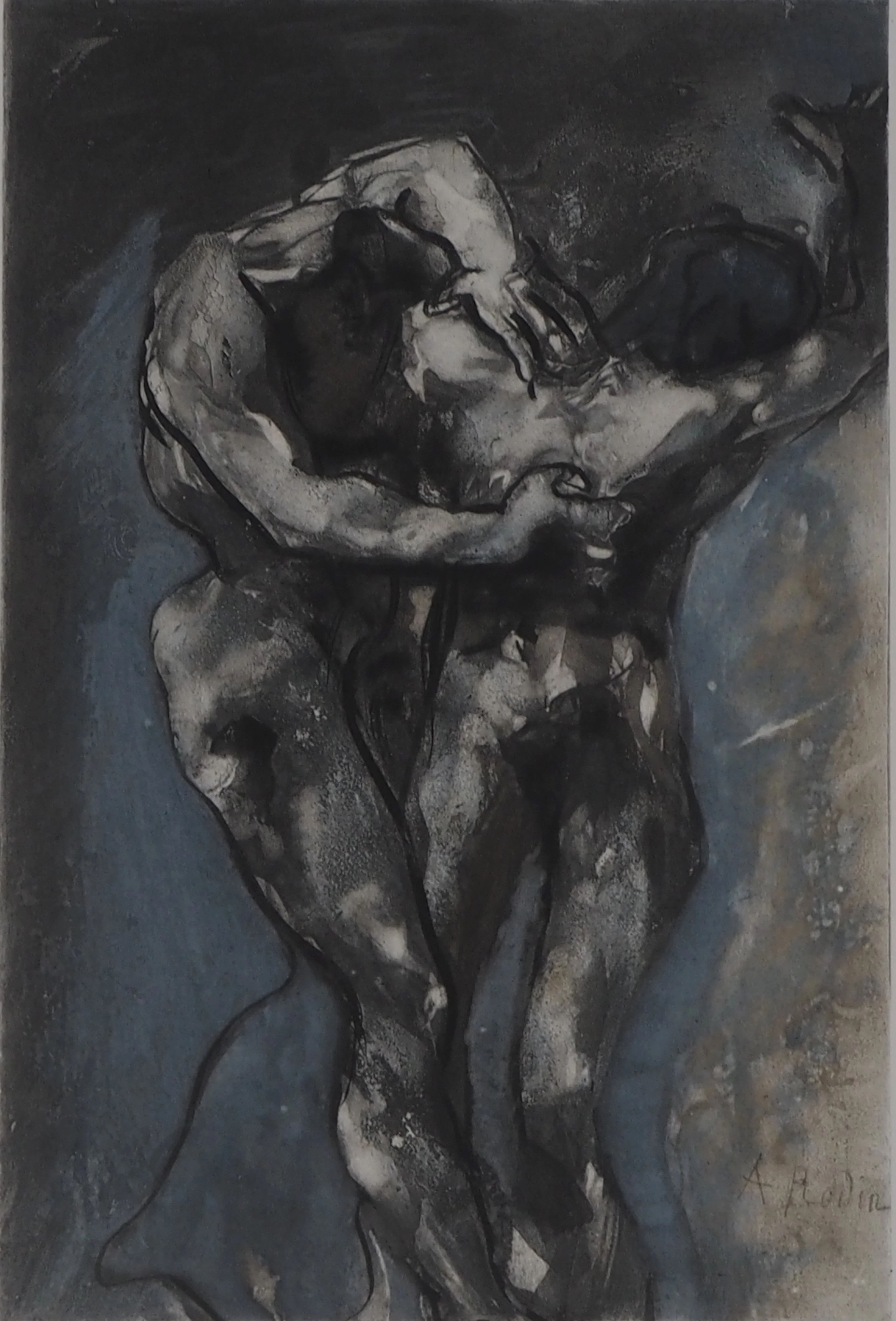 Auguste RODIN : L’étreinte amoureuse, Gravure signée