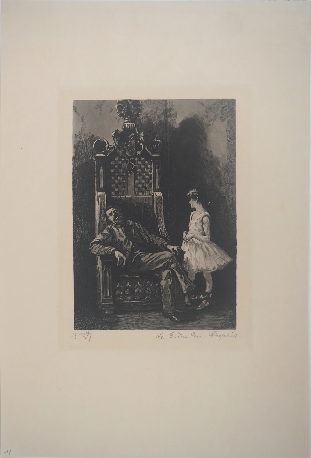 Paul Renouard - Ballerine et son maître, 1893 - Gravure originale