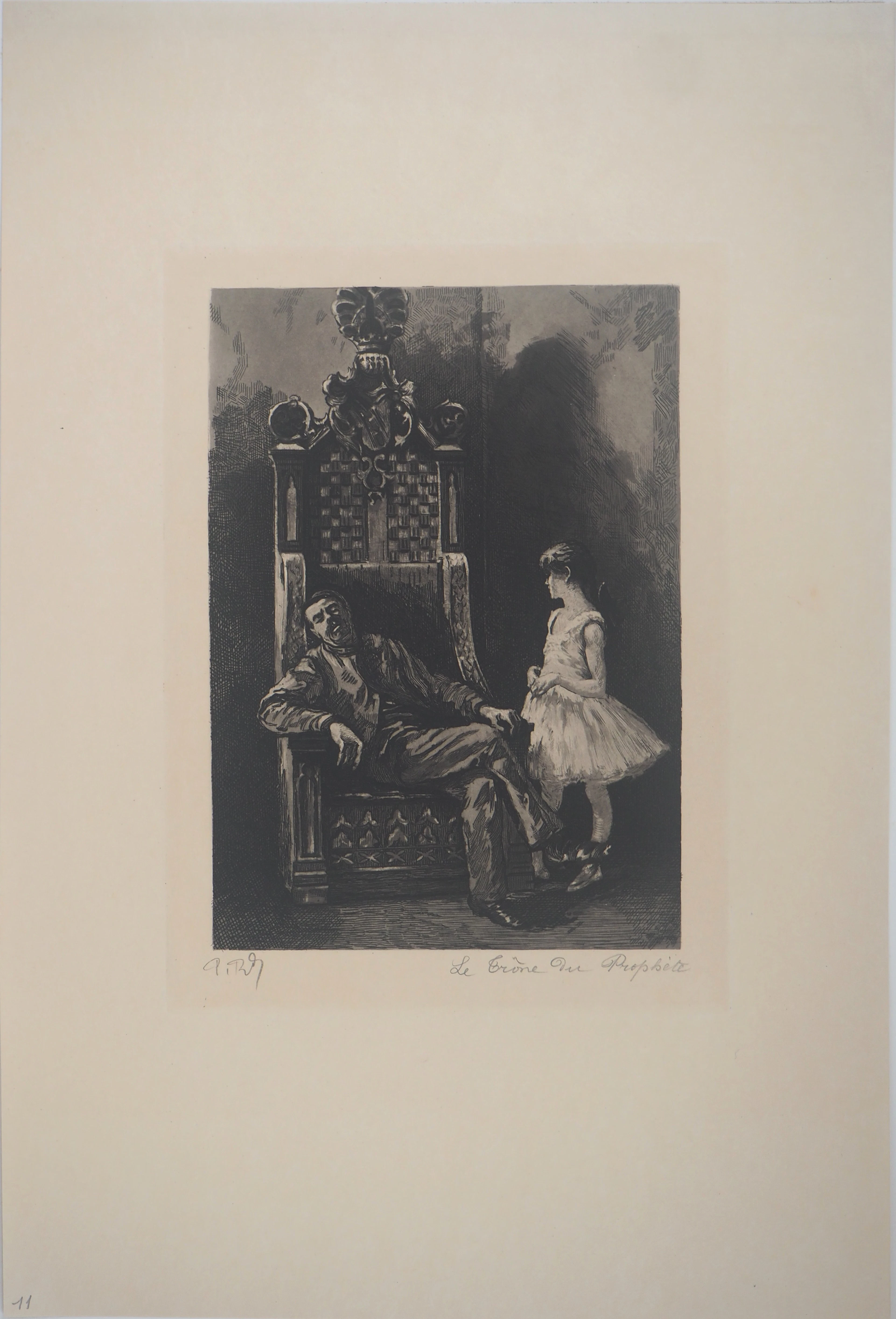 Paul Renouard - Ballerine et son maître, 1893 - Gravure originale