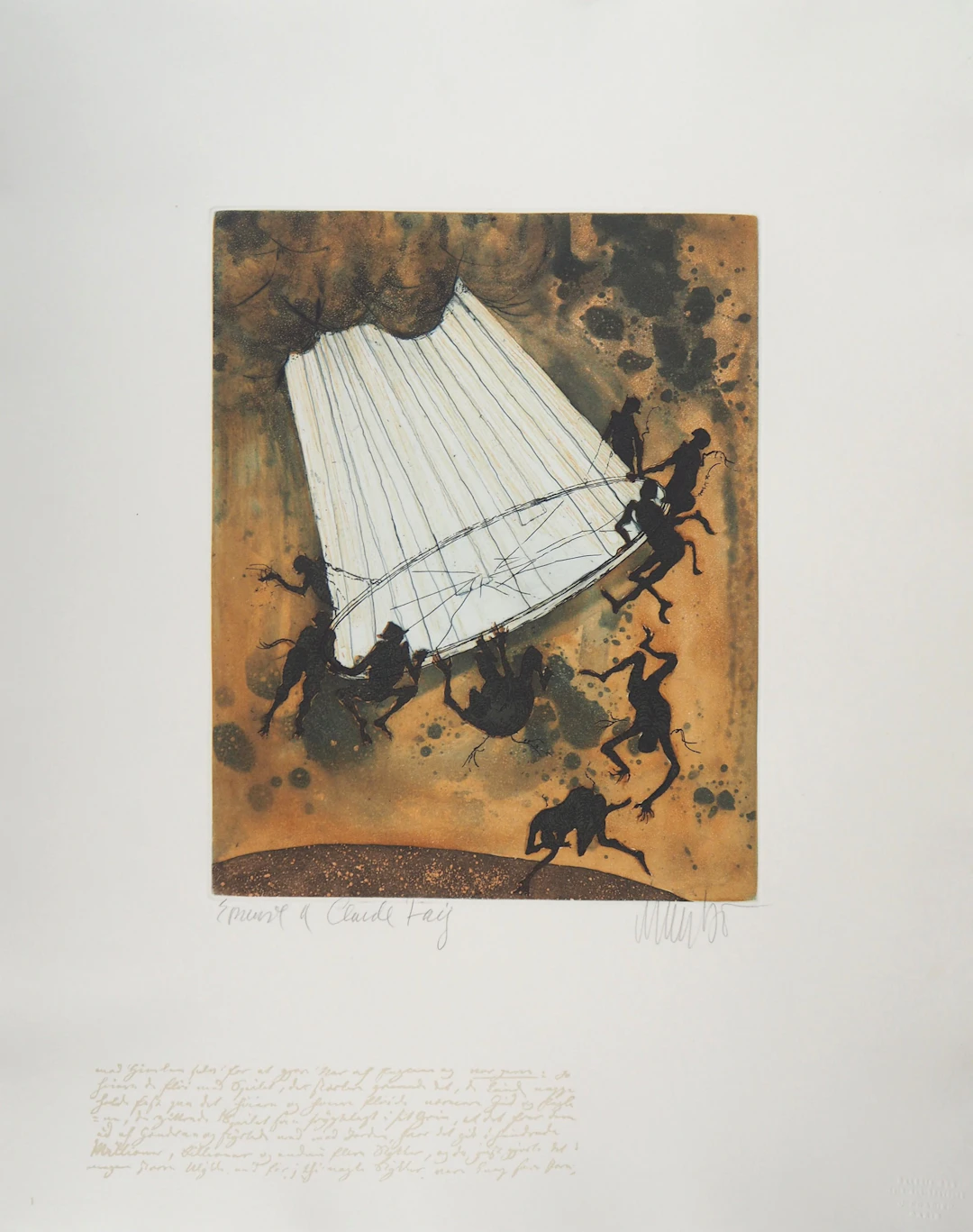 Lars BO : Le Miroir brisé, 1969 - Gravure originale signée au crayon