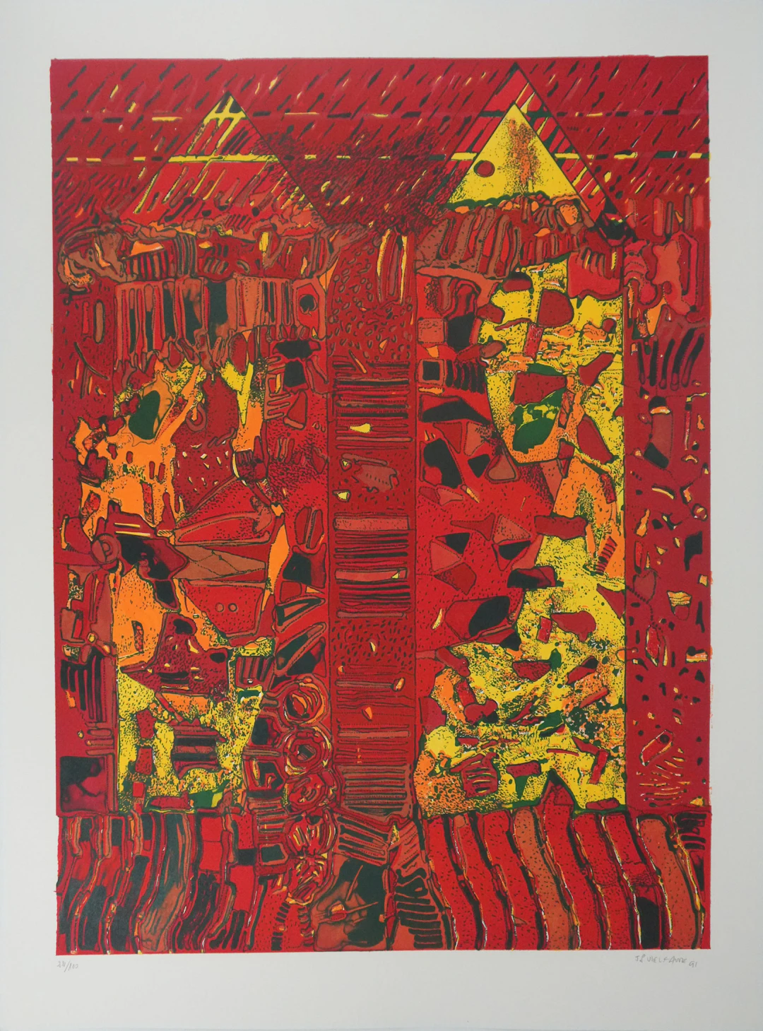 Jean-Pierre VIELFAURE : Le chaos de l’intérieur, Lithographie originale signée