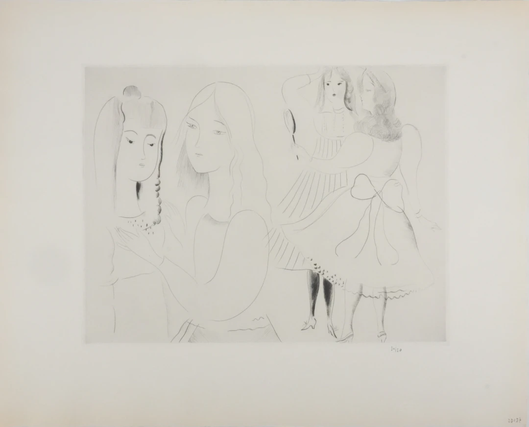 Mily POSSOZ : Etude avant le bal - Gravure originale signée