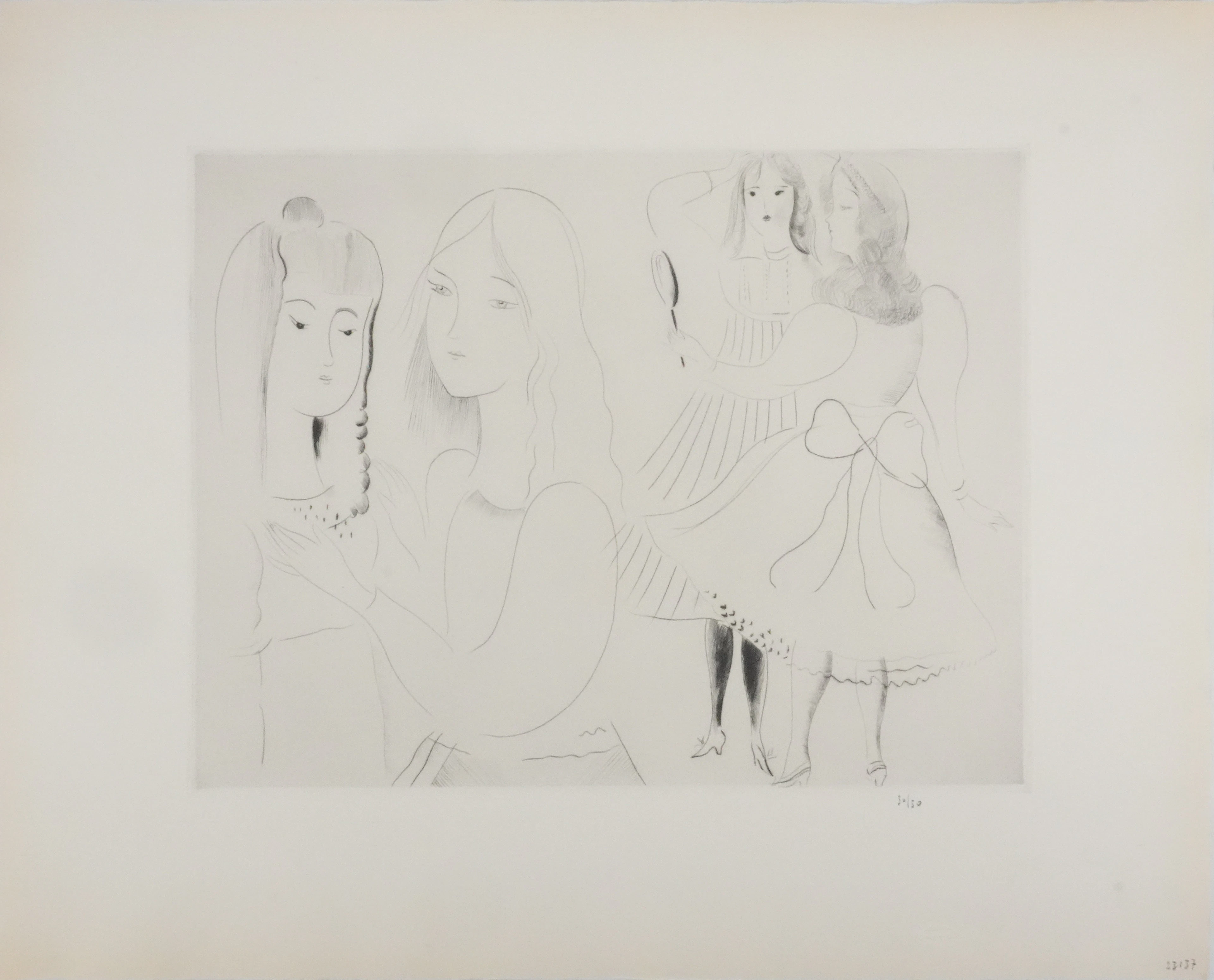 Mily POSSOZ : Etude avant le bal - Gravure originale signée